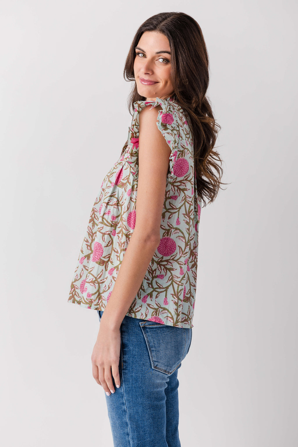 THML Block Print Button Up Top