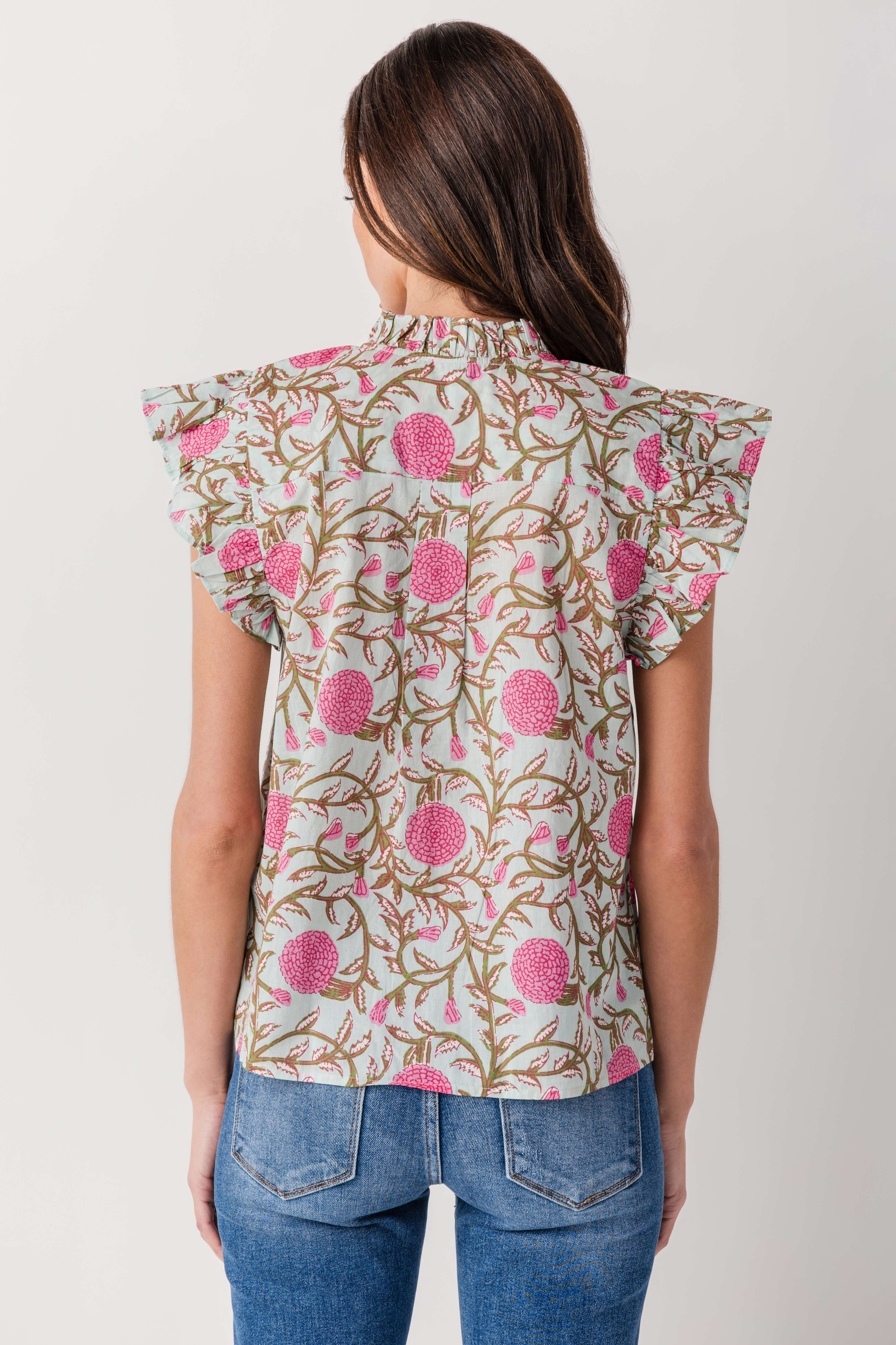 THML Block Print Button Up Top