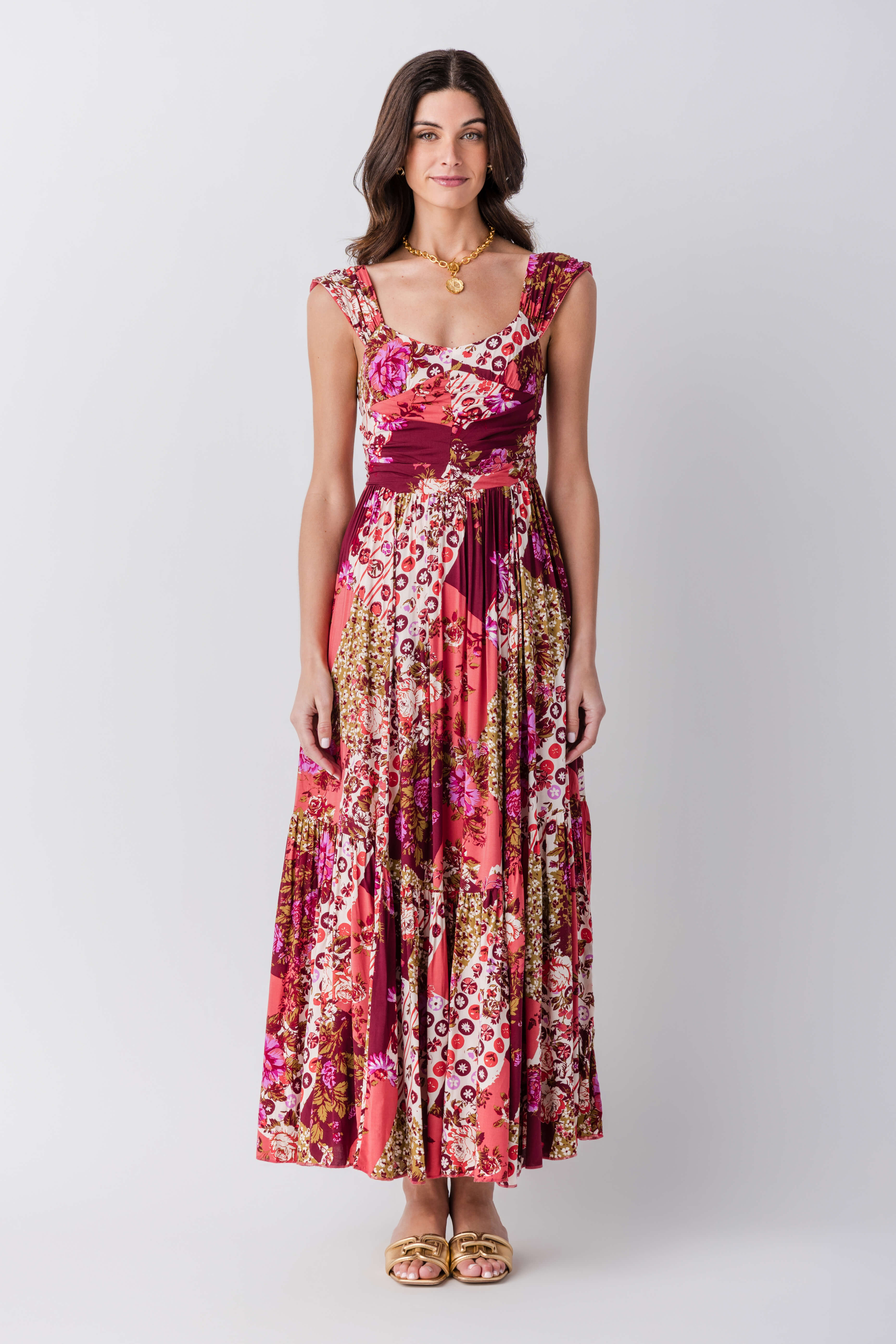 Free People Sasha Maxi Dress M / Porcelain Combo Free People Sasha Maxi Dress M / Porcelain Combo