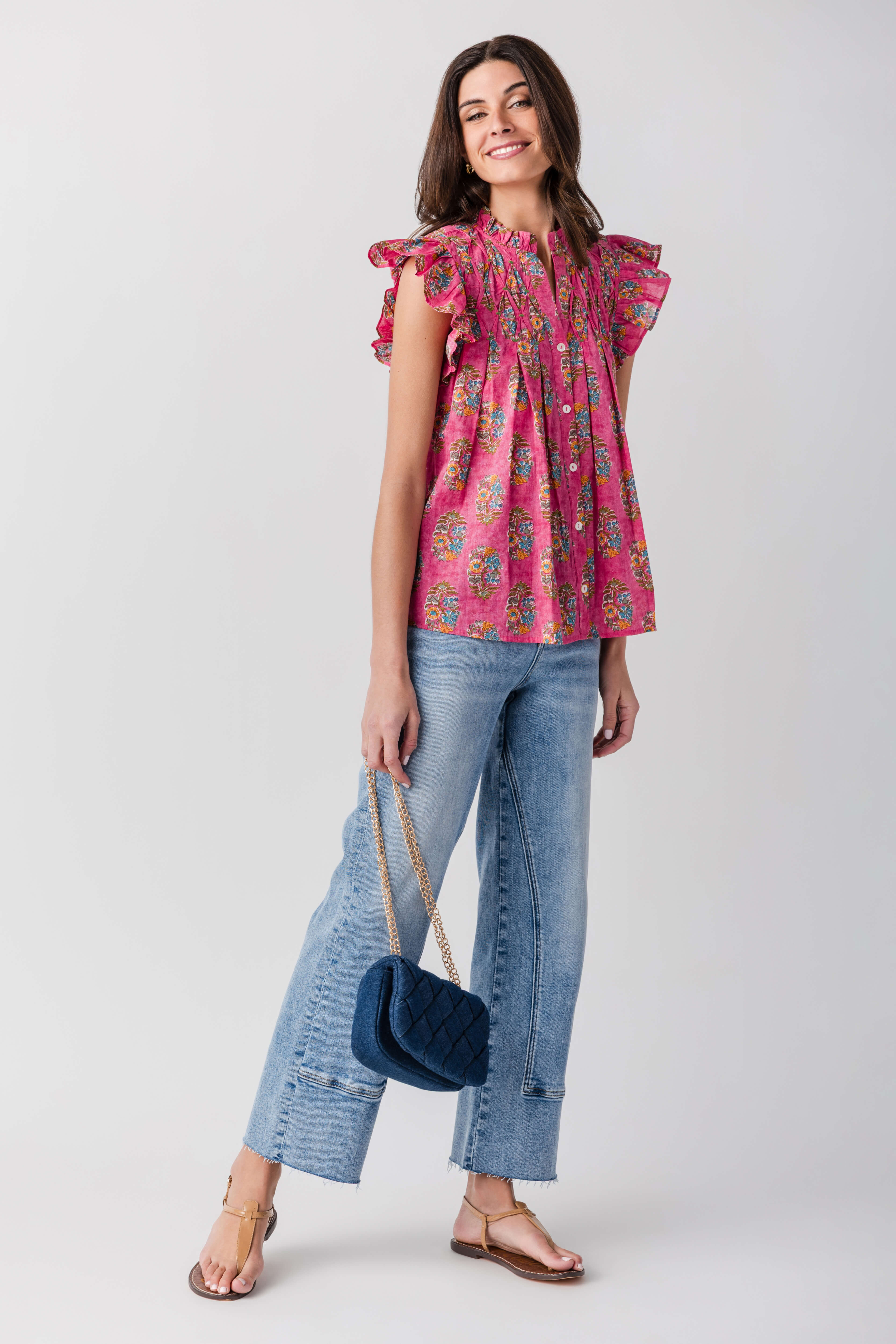 Risen Sloane Mid Rise Seamed Straight Leg Jeans