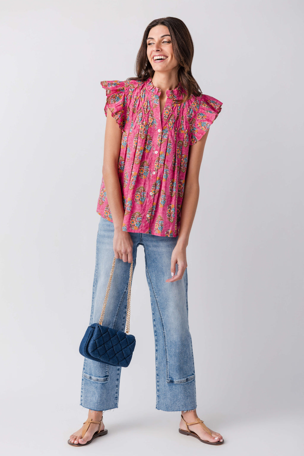 THML Block Print Button Up Top