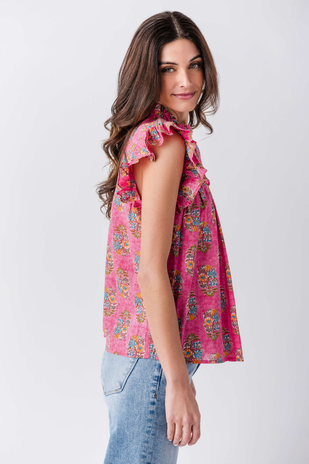 THML Block Print Button Up Top