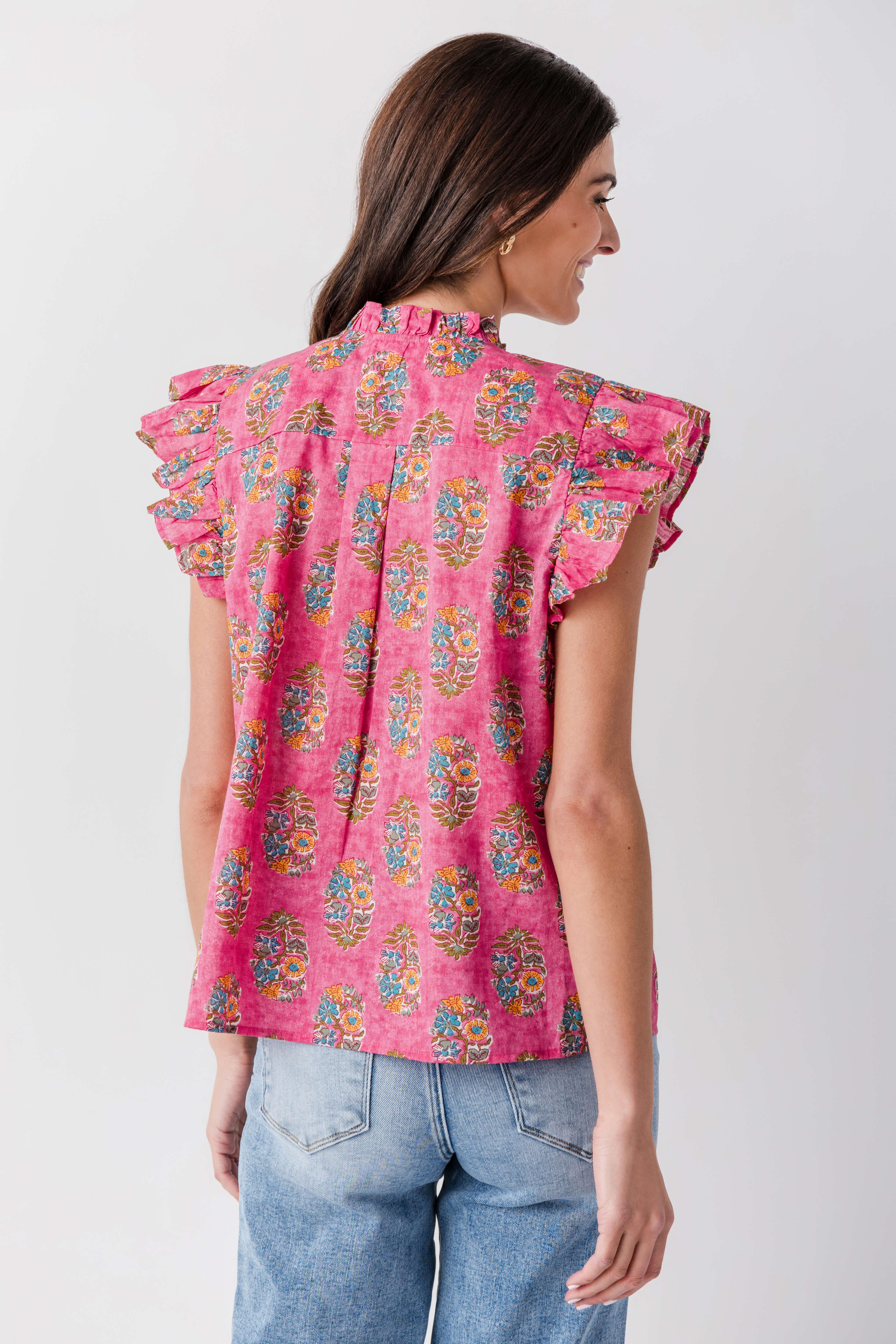 THML Block Print Button Up Top