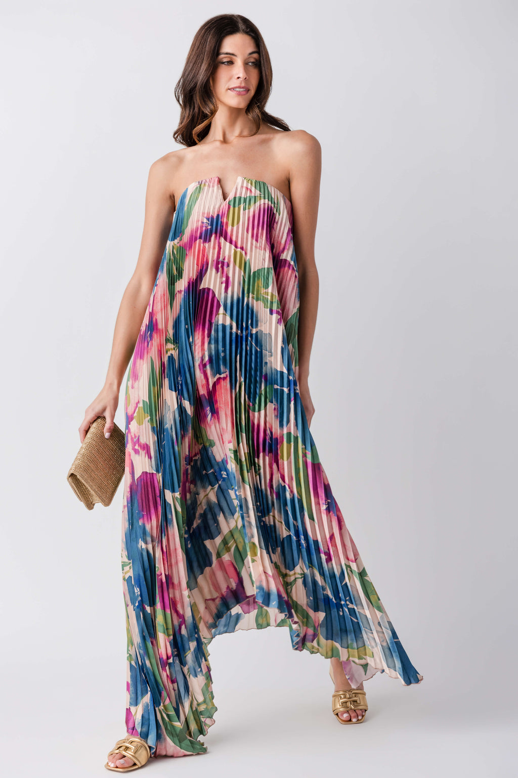 Dress Forum Meadowlark Pleated Maxi Column Dress