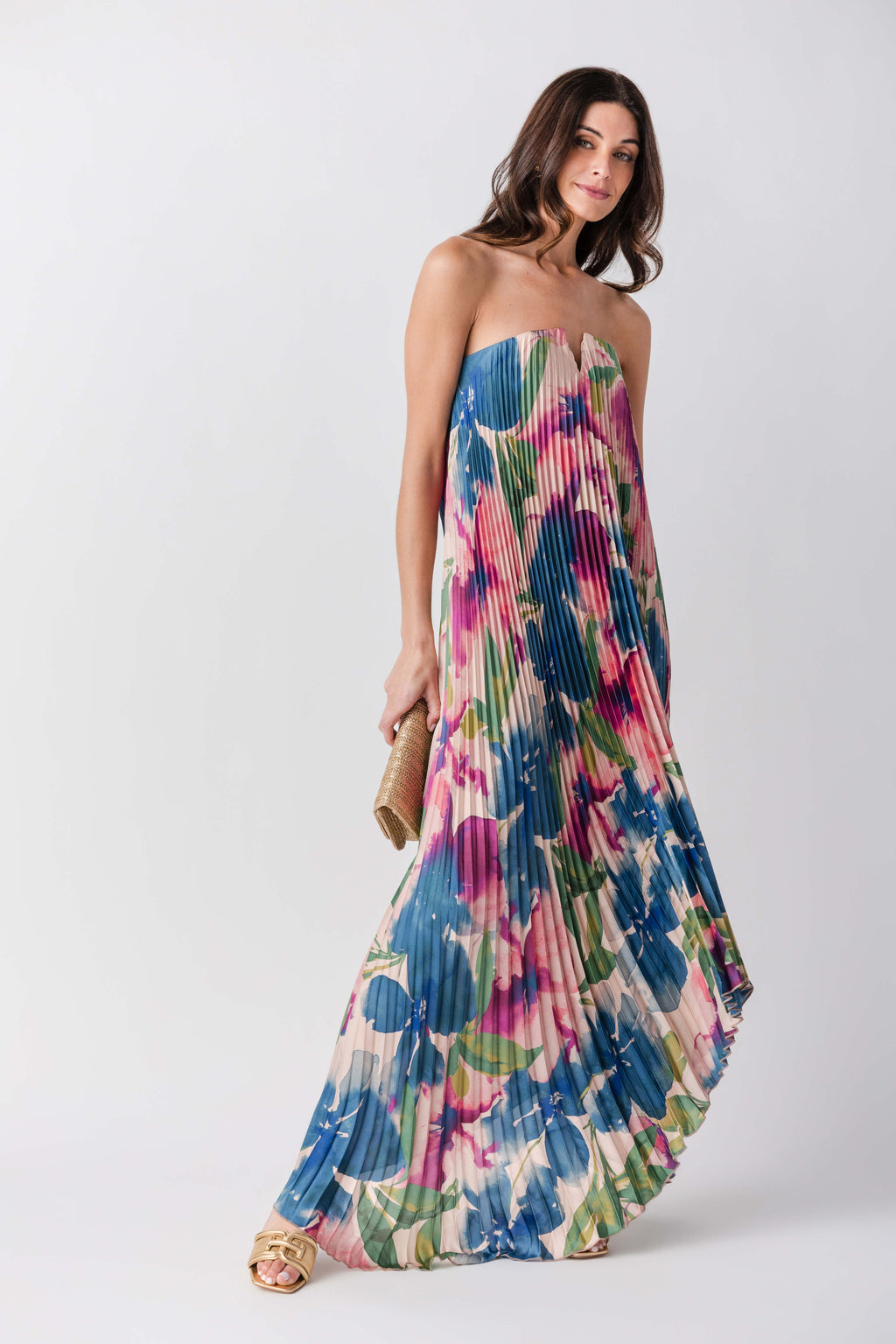 Dress Forum Meadowlark Pleated Maxi Column Dress