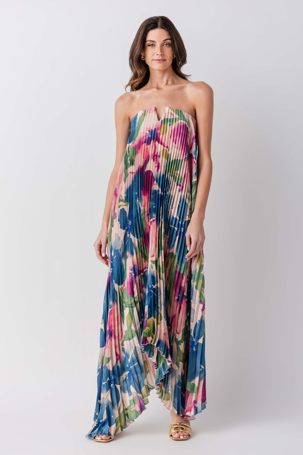 Dress Forum Meadowlark Pleated Maxi Column Dress