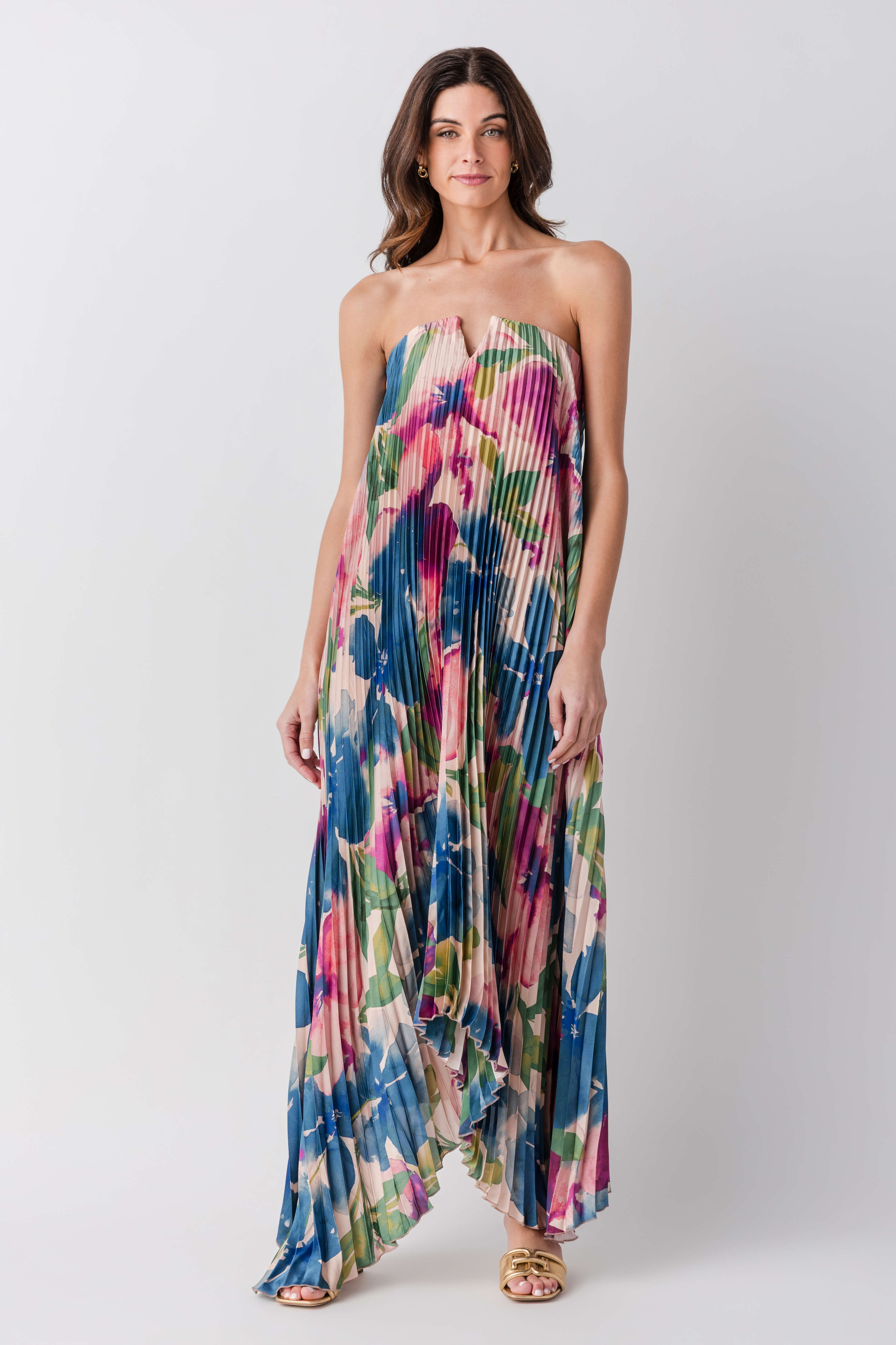 Dress Forum Meadowlark Pleated Maxi Column Dress