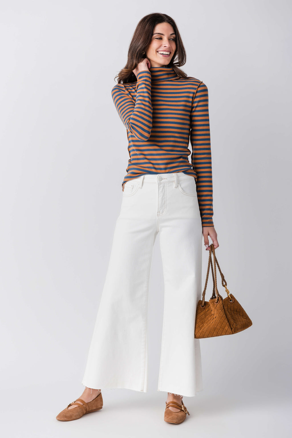 Trend Notes Striped Turtleneck Top