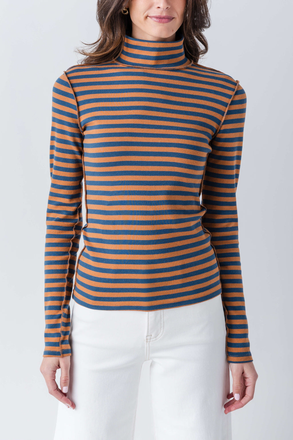 Trend Notes Striped Turtleneck Top