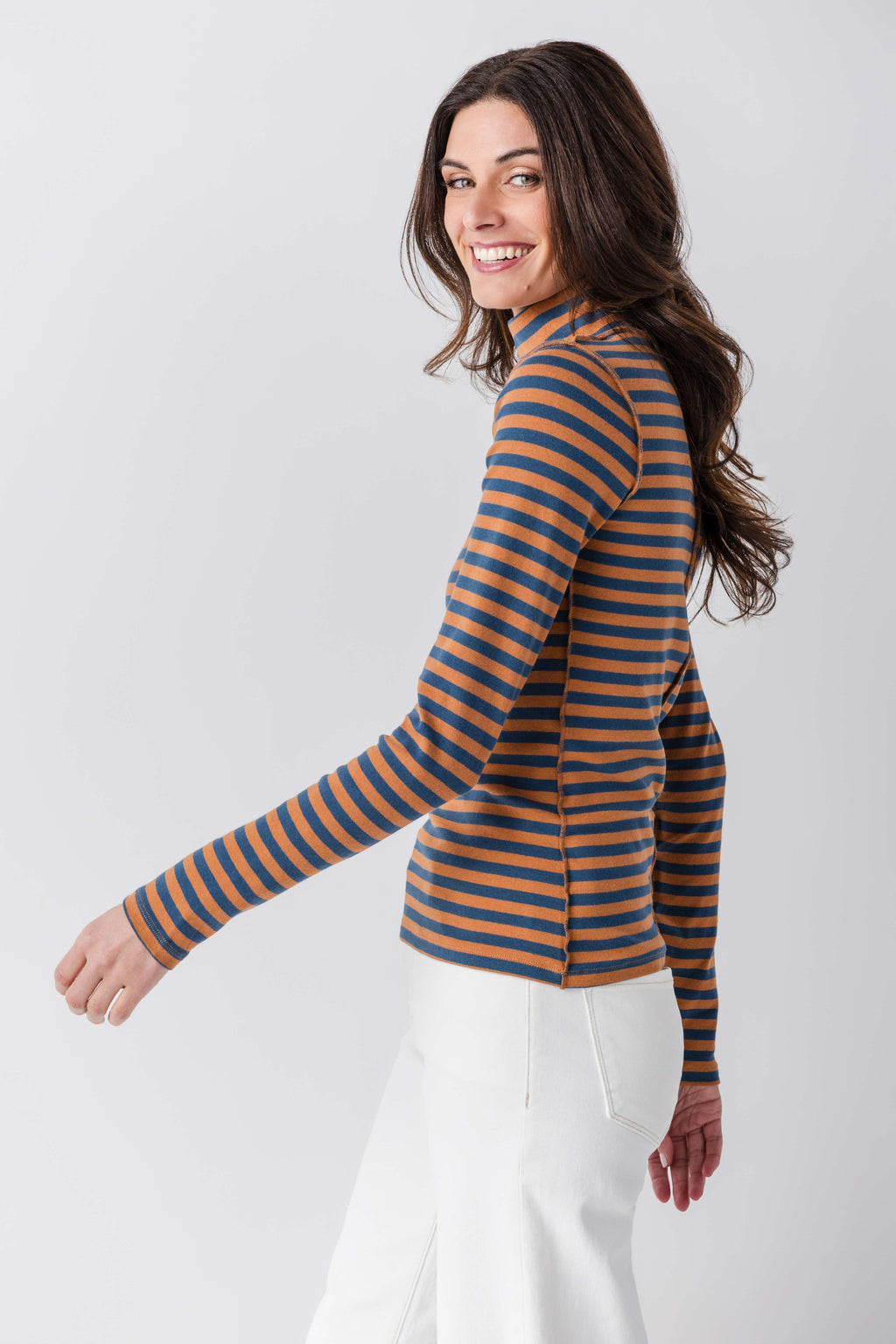 Trend Notes Striped Turtleneck Top