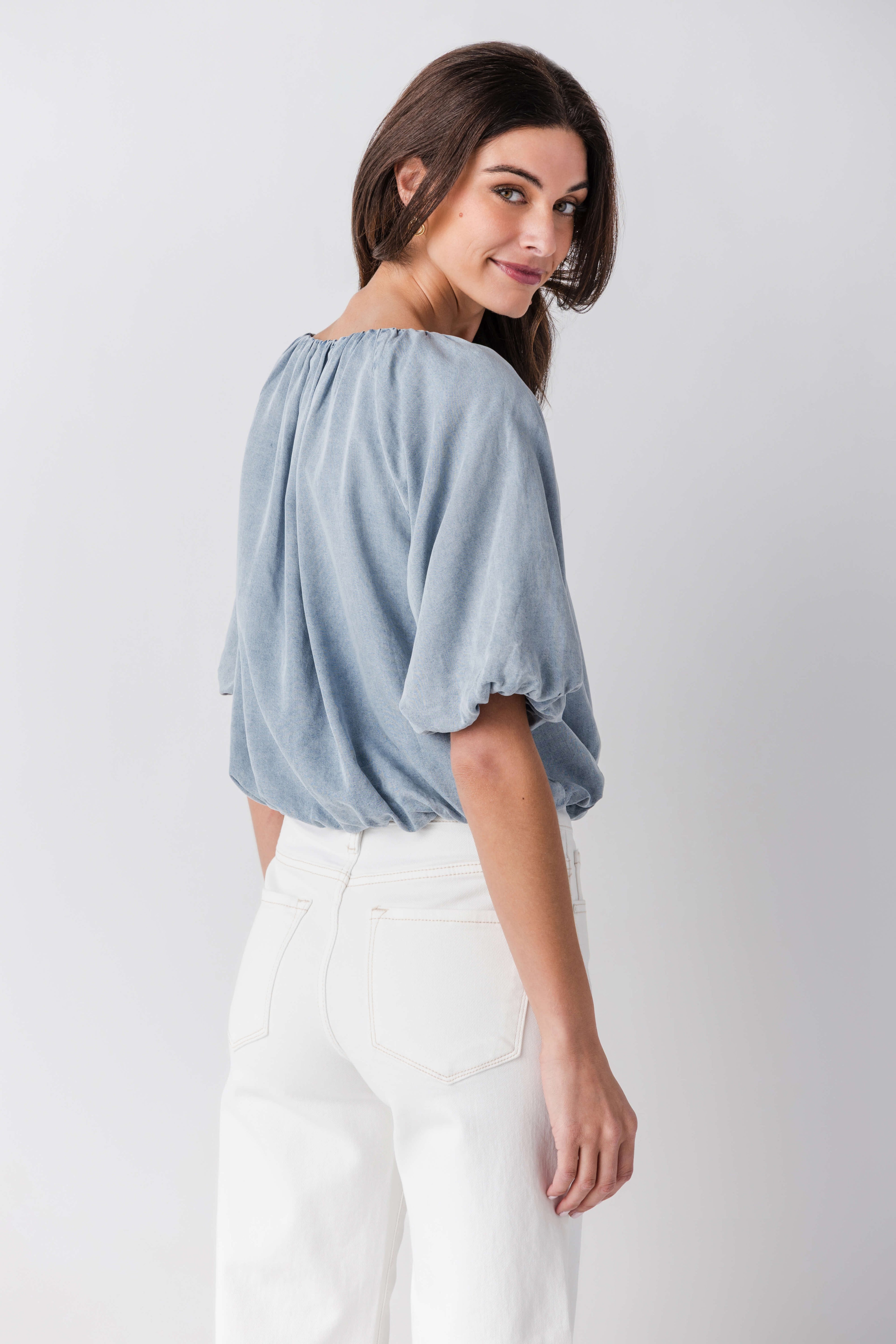 THML Tencel Bubble Hem Top