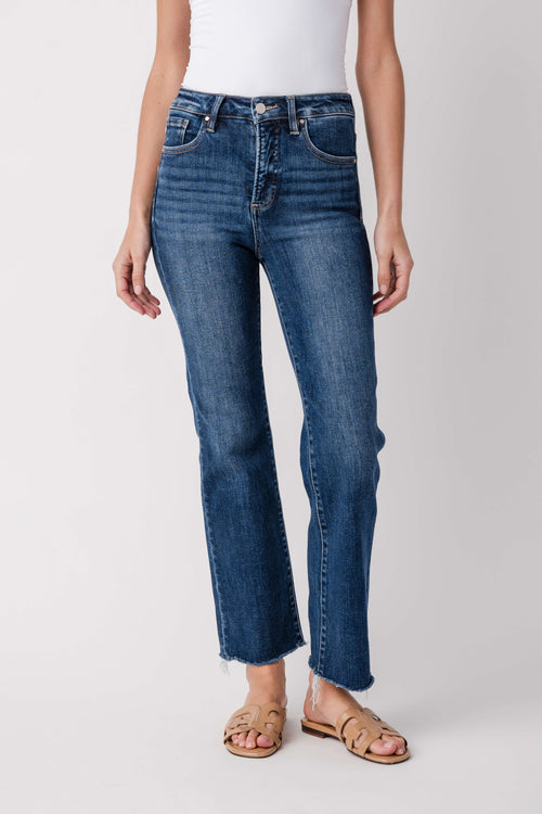 Risen Riley High Rise Crop Straight Jeans