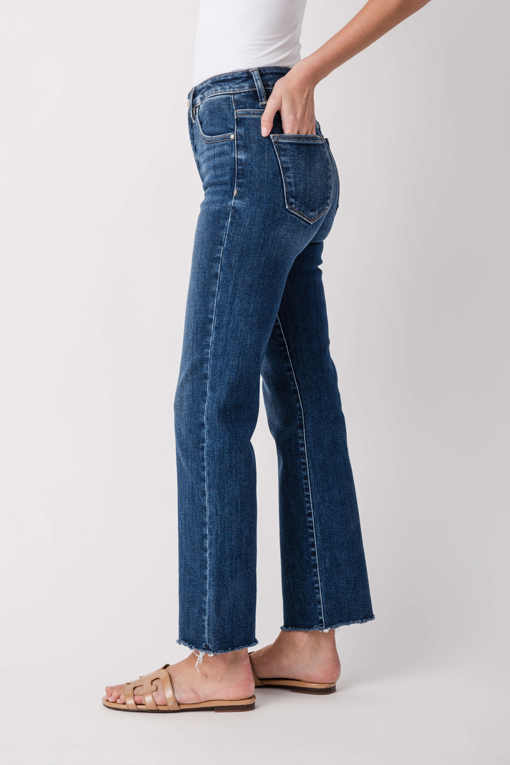 Risen Riley High Rise Crop Straight Jeans