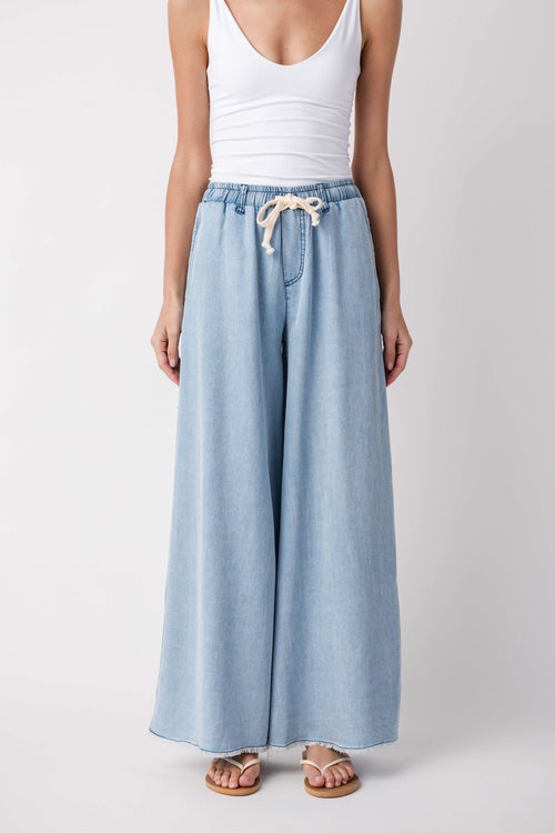 Vintage Havana Denim Tencel Wide Leg Pants