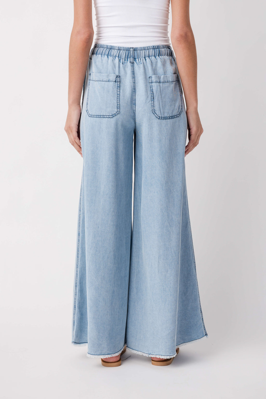Vintage Havana Denim Tencel Wide Leg Pants