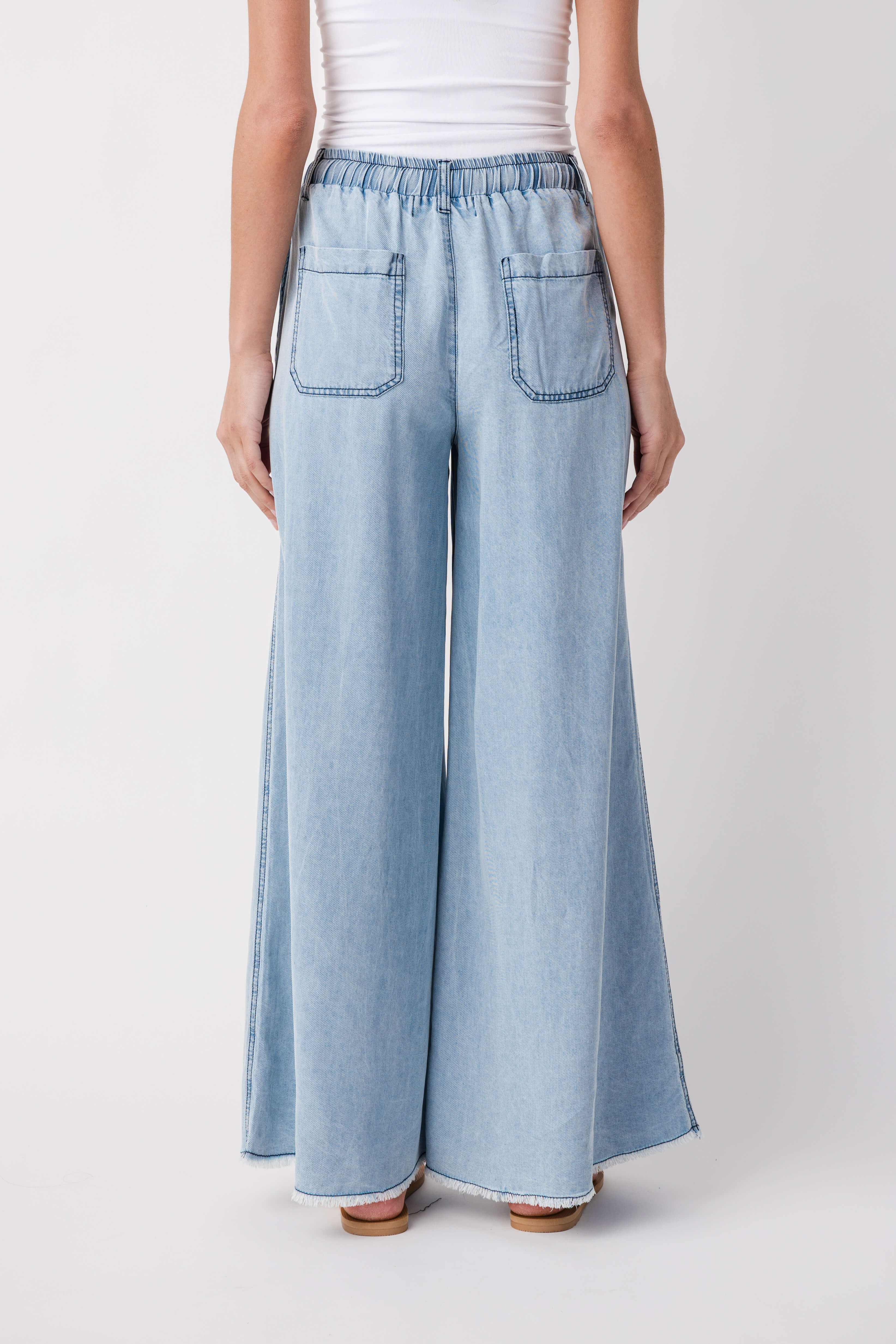 Vintage Havana Denim Tencel Wide Leg Pants