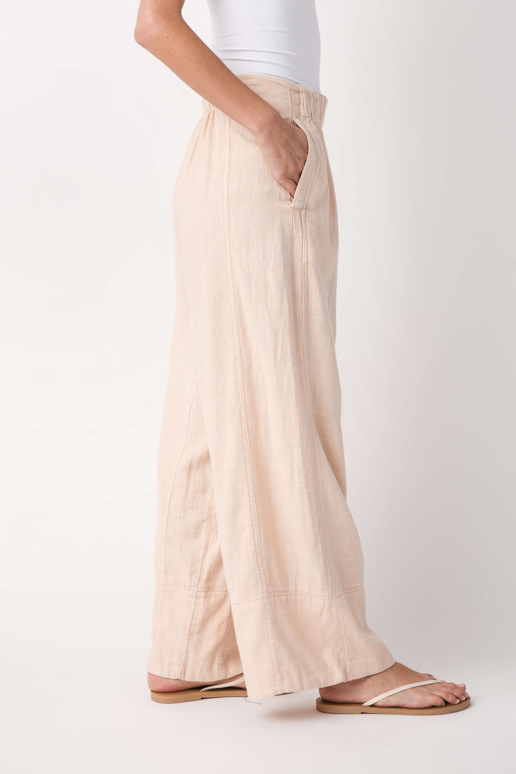 Free People Days End Linen Pull On Pant