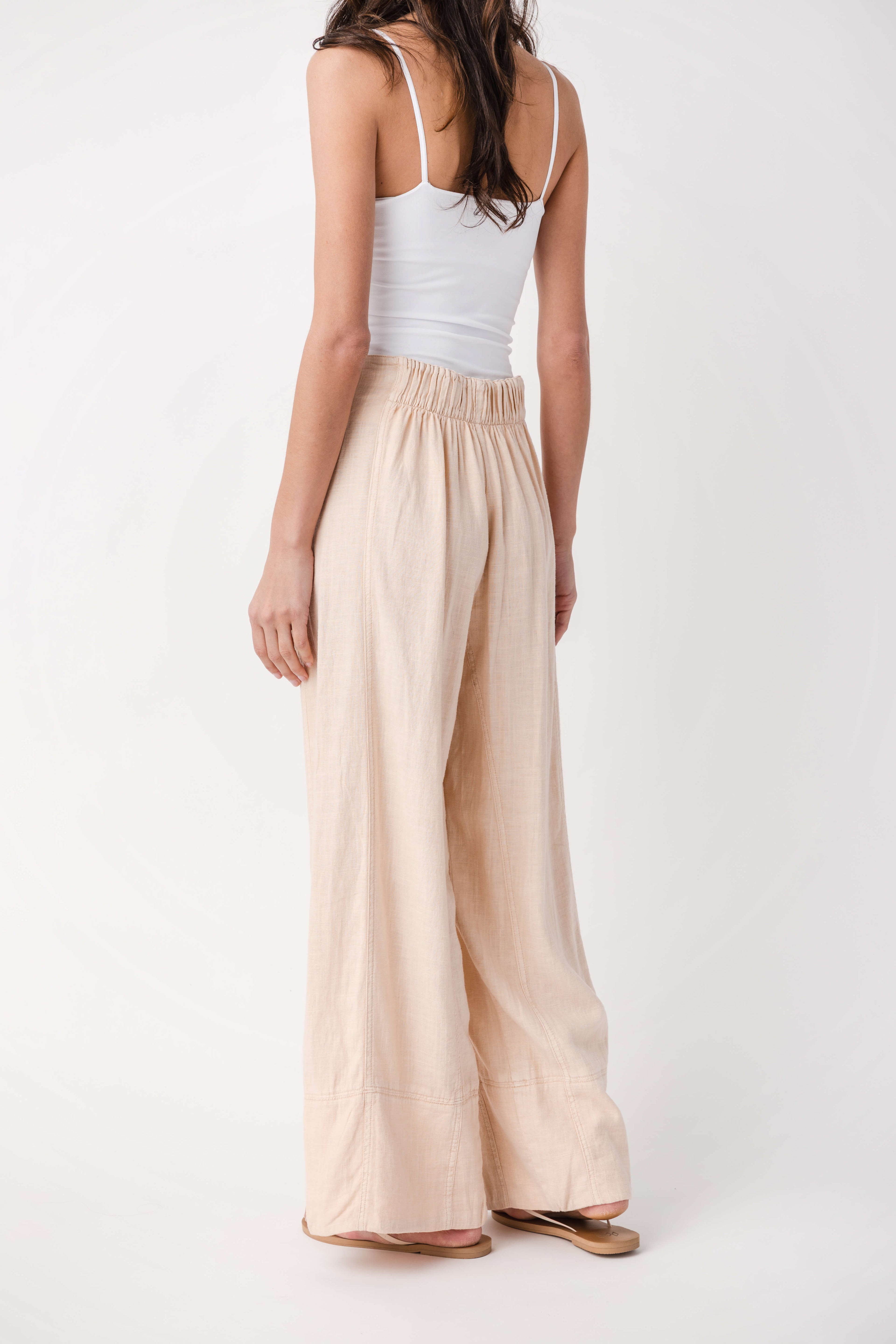 Free People Days End Linen Pull On Pant