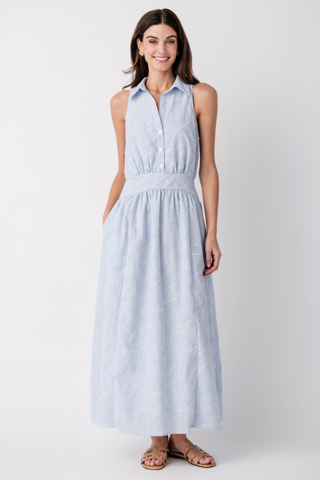 Elan Collared Maxi Dress