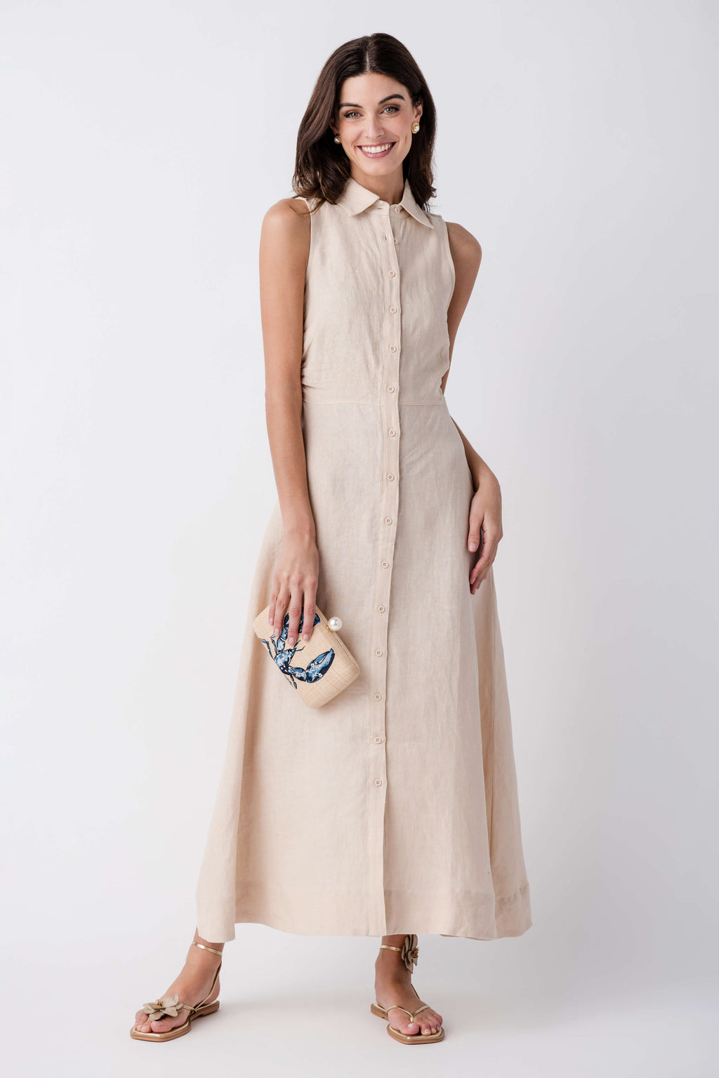 Olivaceous Aimme Linen Maxi Dress