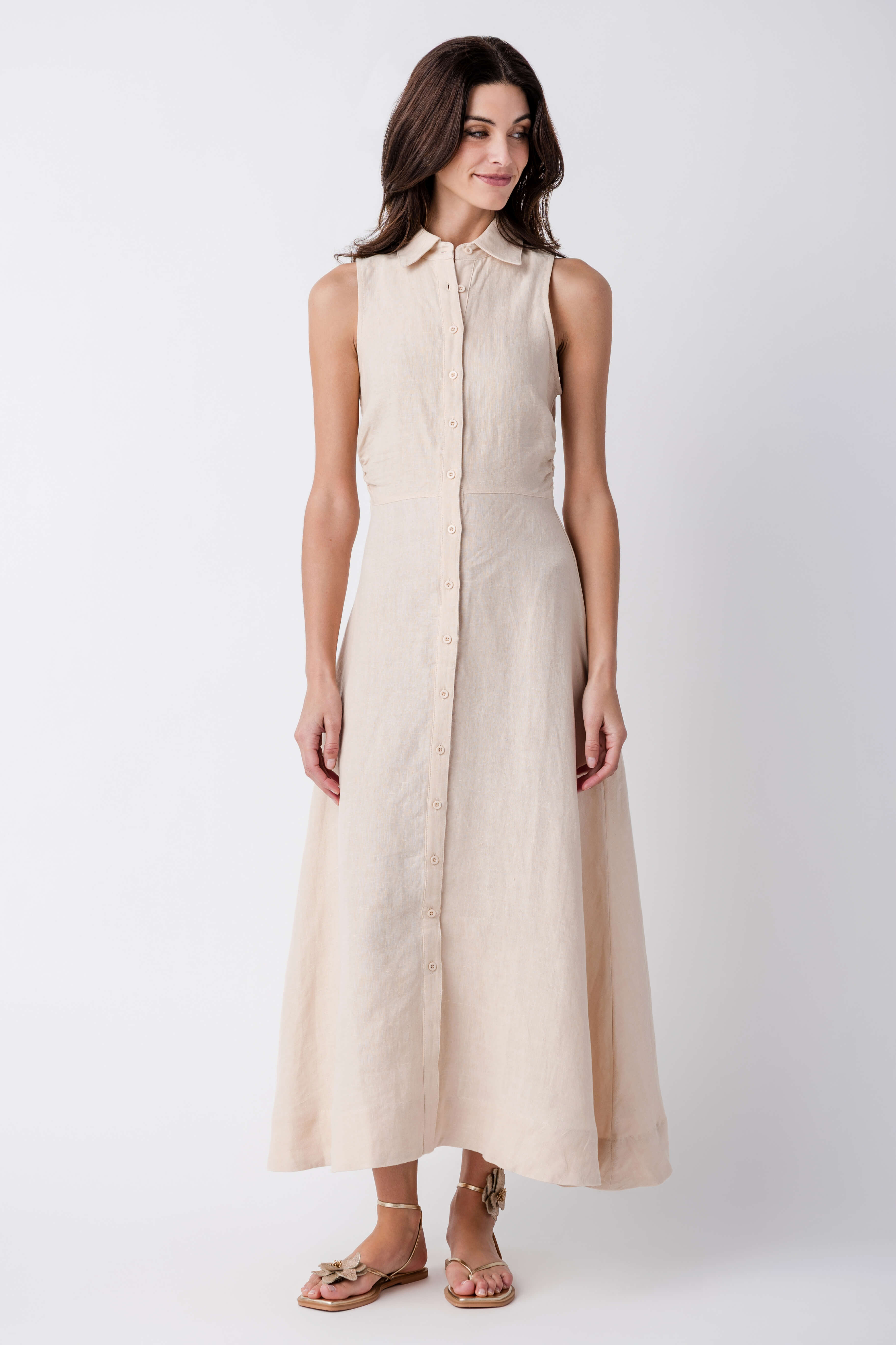 Olivaceous Aimme Linen Maxi Dress Navy / Large Olivaceous Aimme Linen Maxi Dress Navy / Large