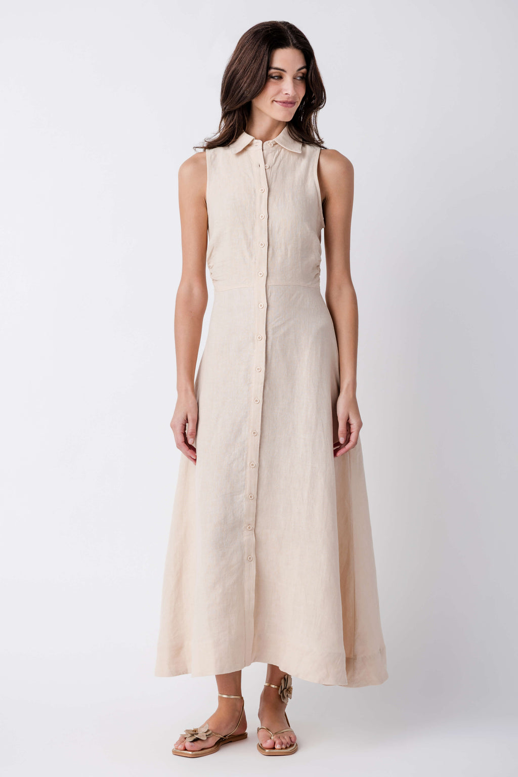 Olivaceous Aimme Linen Maxi Dress