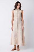 Olivaceous Aimme Linen Maxi Dress