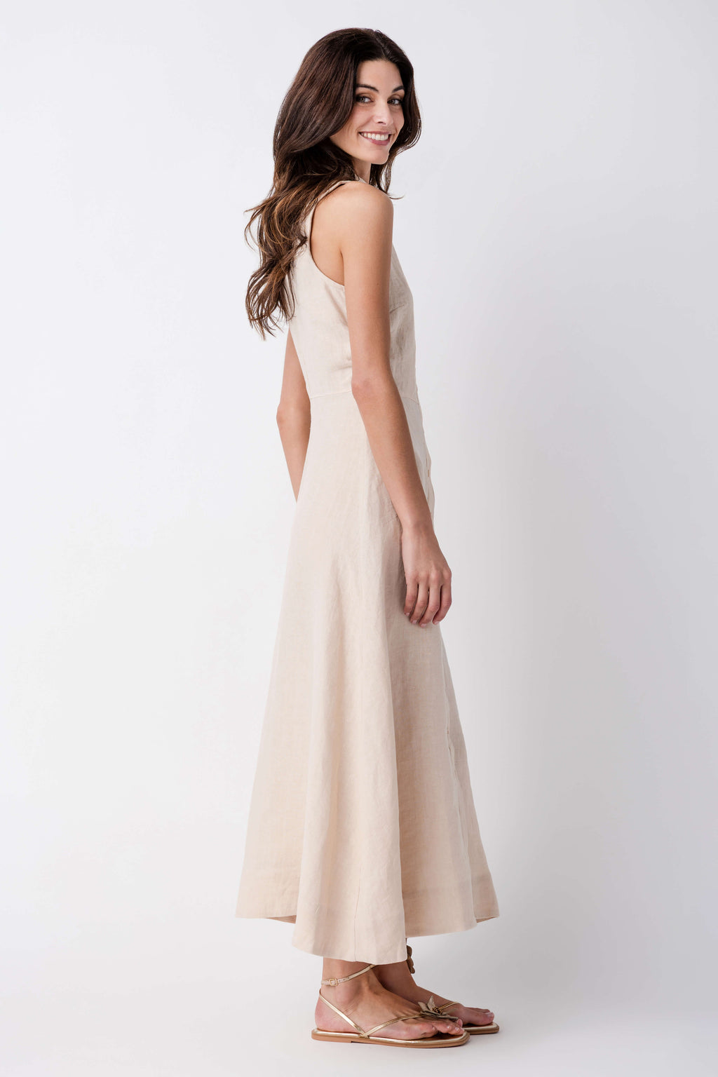 Olivaceous Aimme Linen Maxi Dress