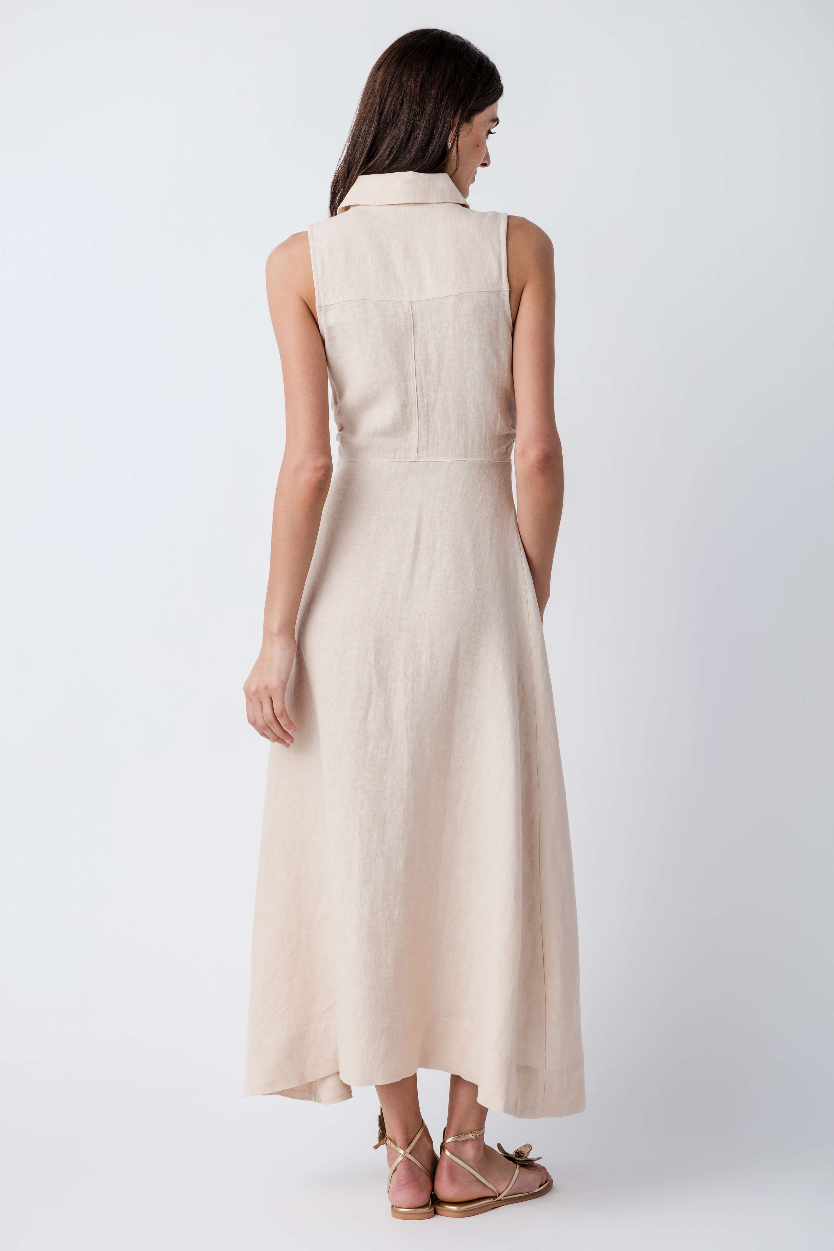 Olivaceous Aimme Linen Maxi Dress
