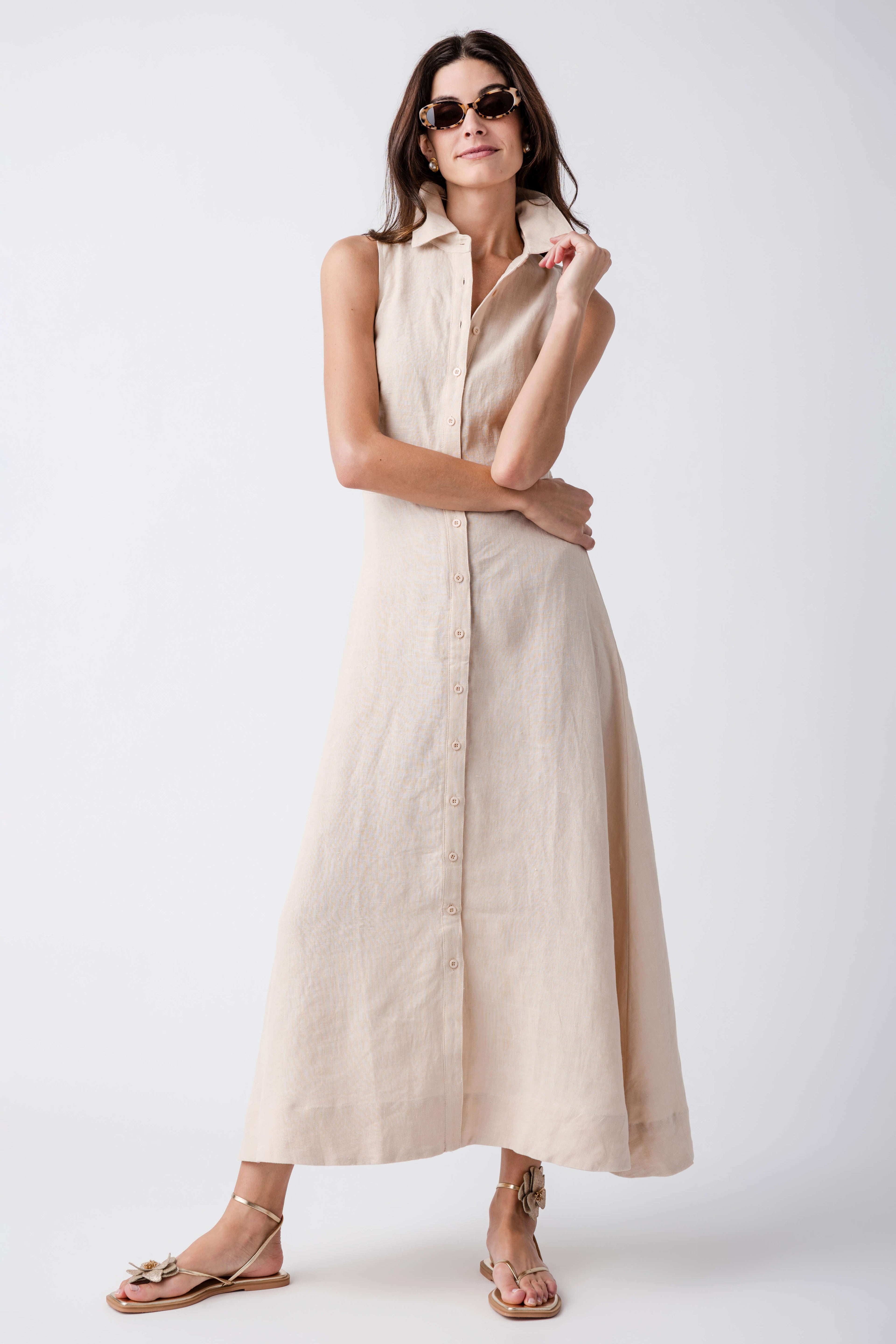 aim linen dress Linen Apron Mini Dress | Sustainable European Flax Linen