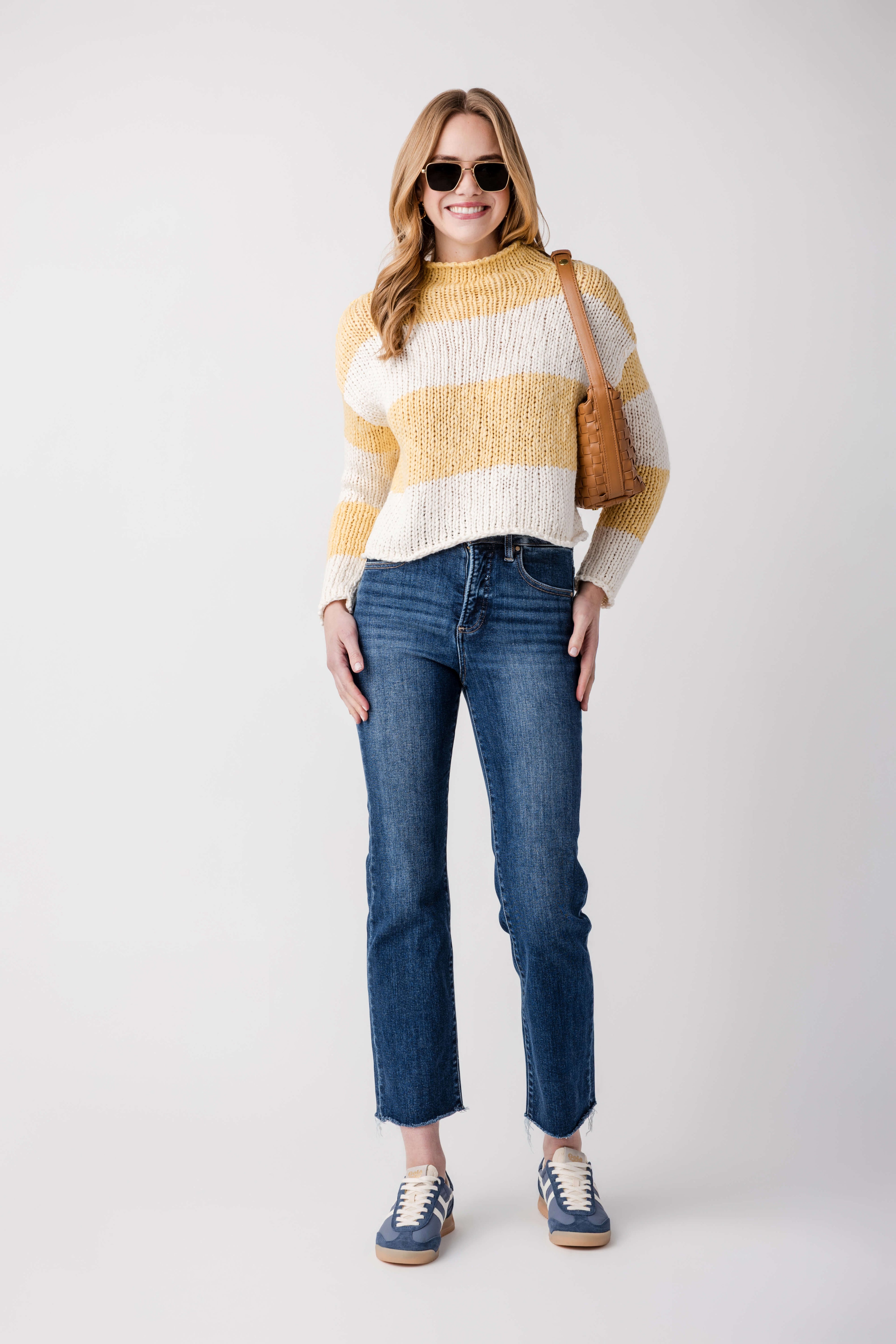 Risen Riley High Rise Crop Straight Jeans