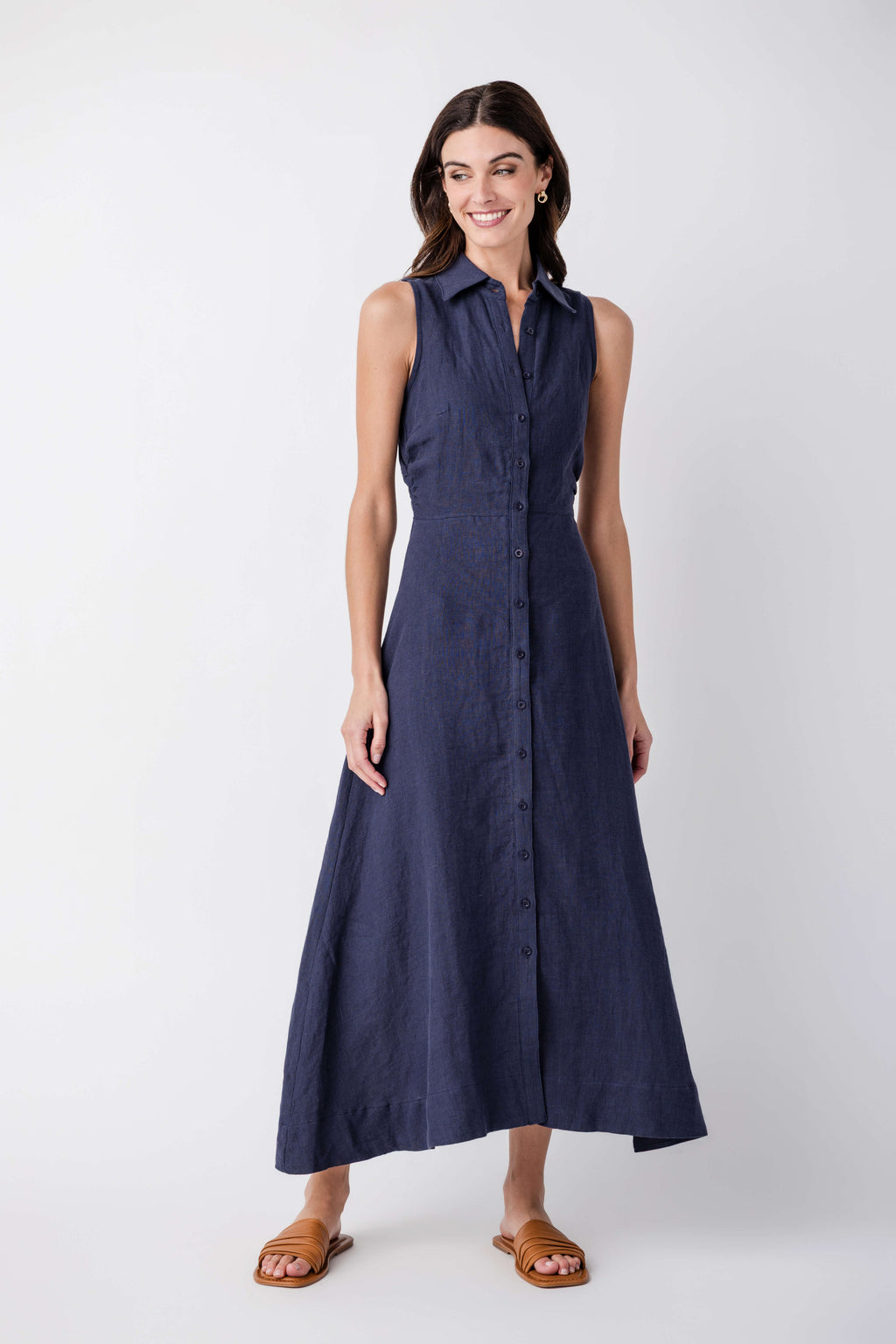 Olivaceous Aimme Linen Maxi Dress