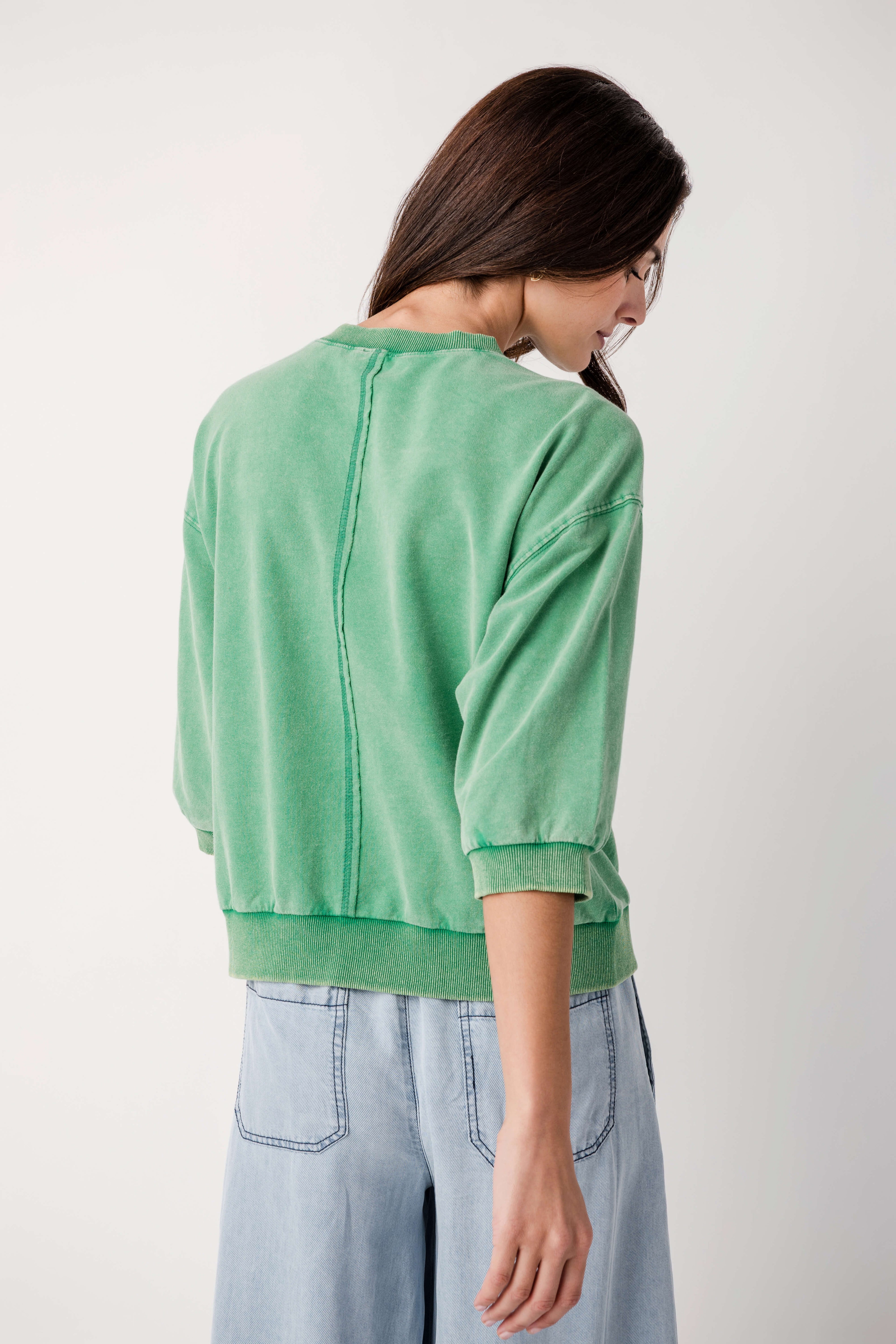 Jodifl Solid 3/4 Dolan Sleeve Sweatshirt Top