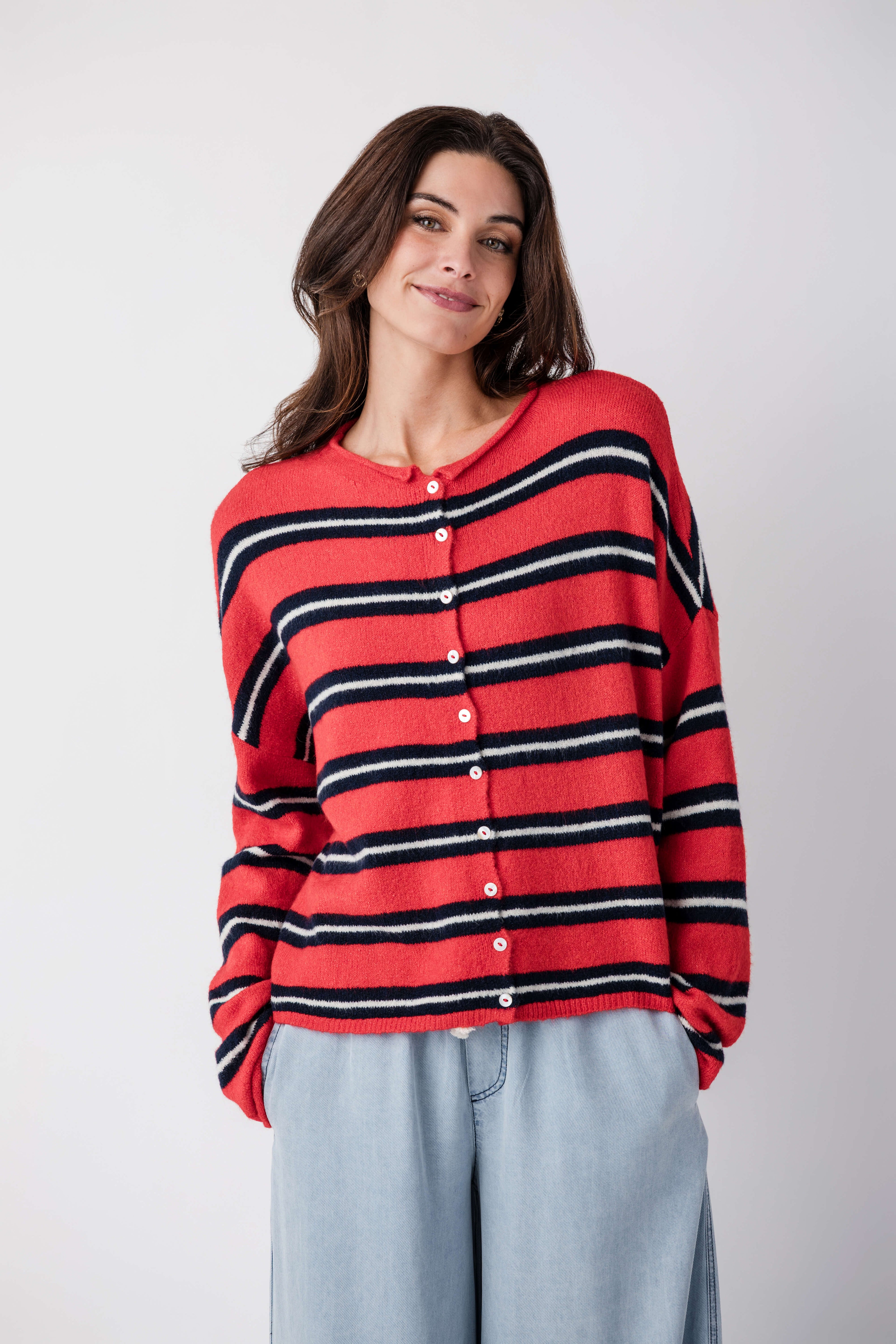Things Between Varsity Striped Piper Cardigan