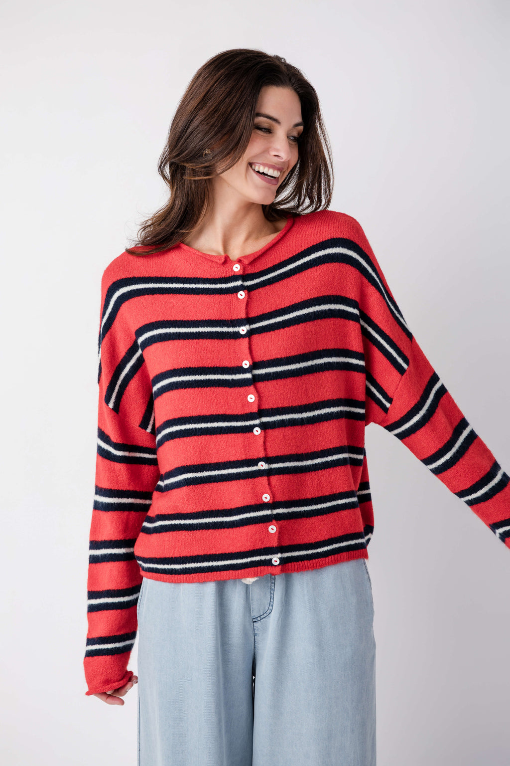 Things Between Varsity Striped Piper Cardigan
