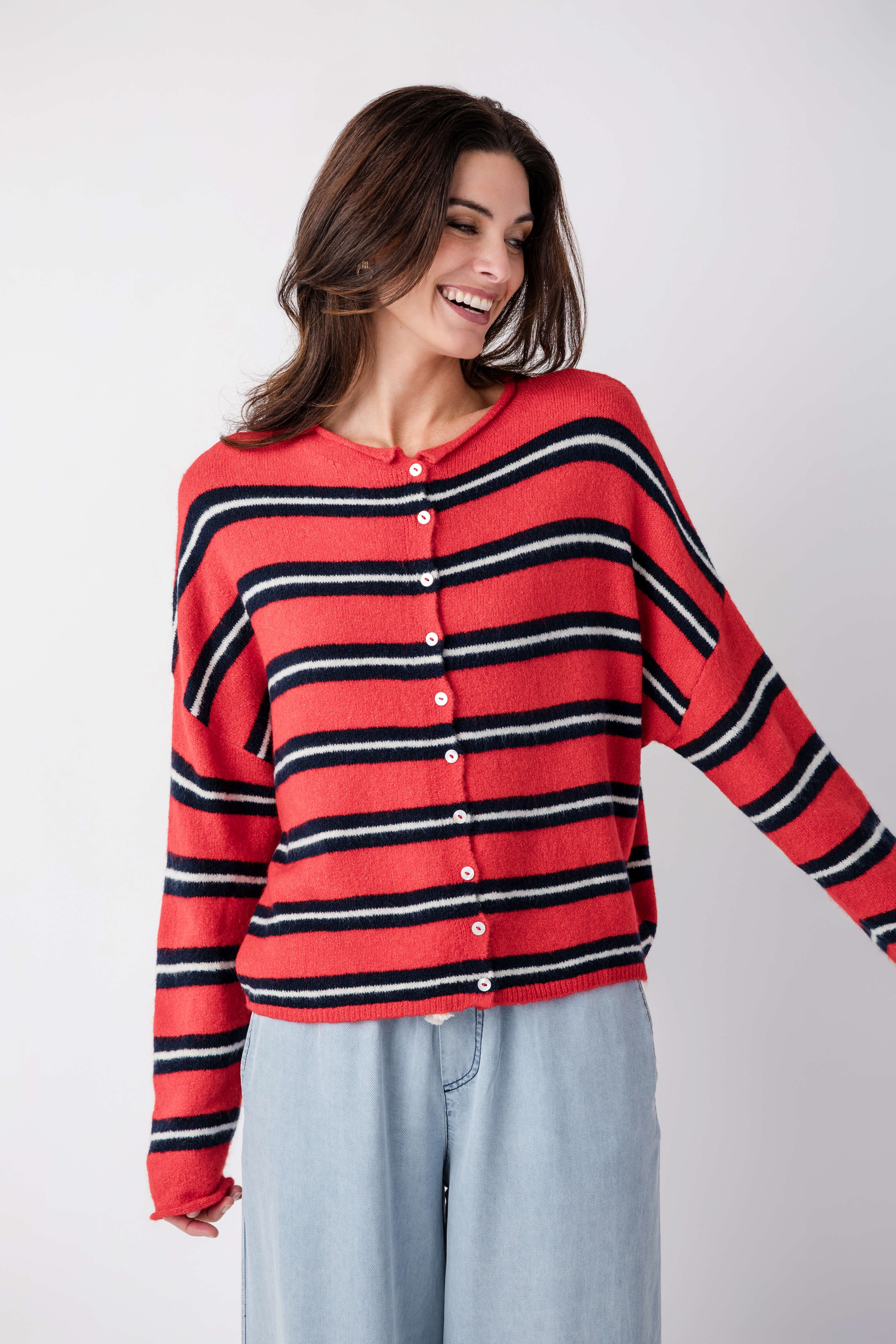Things Between Varsity Striped Piper Cardigan