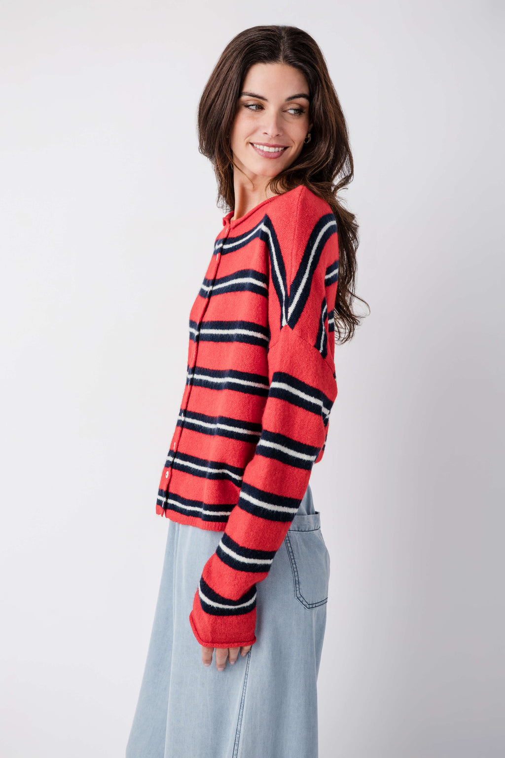 Things Between Varsity Striped Piper Cardigan