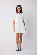 English Factory Knitted Collar A-line Shirt Dress