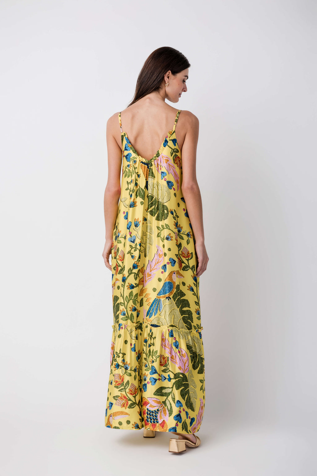 En Creme Printed Cami Maxi Dress