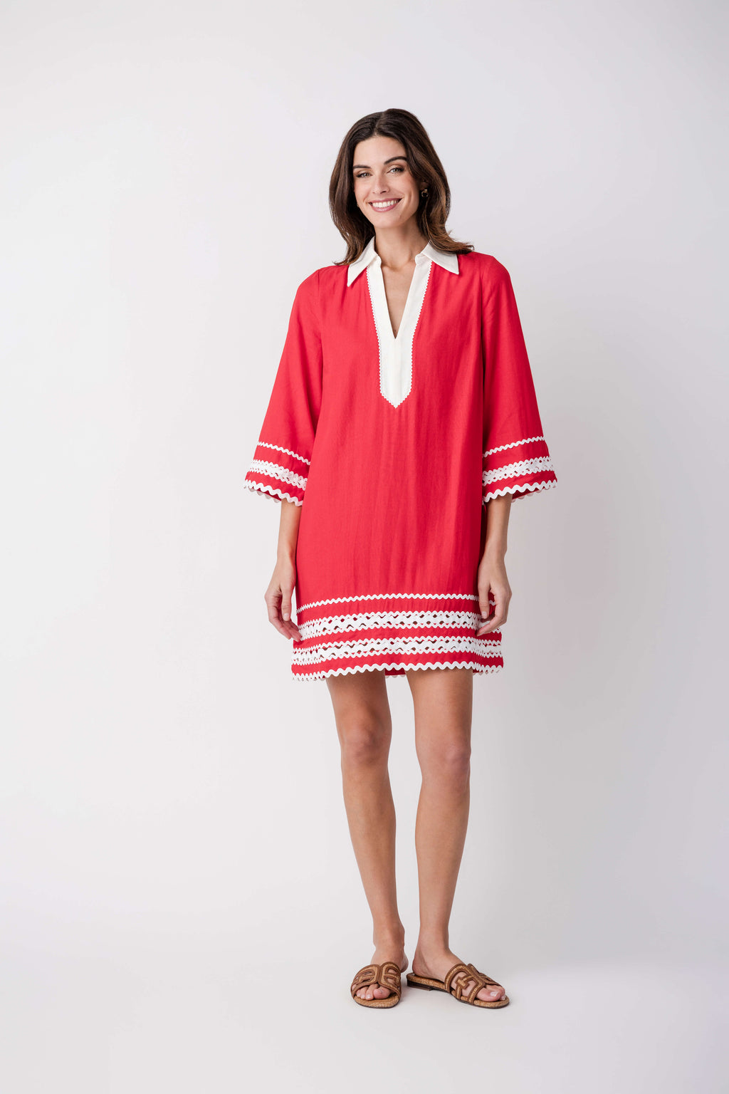 English Factory Color Block Shirt Mini Dress