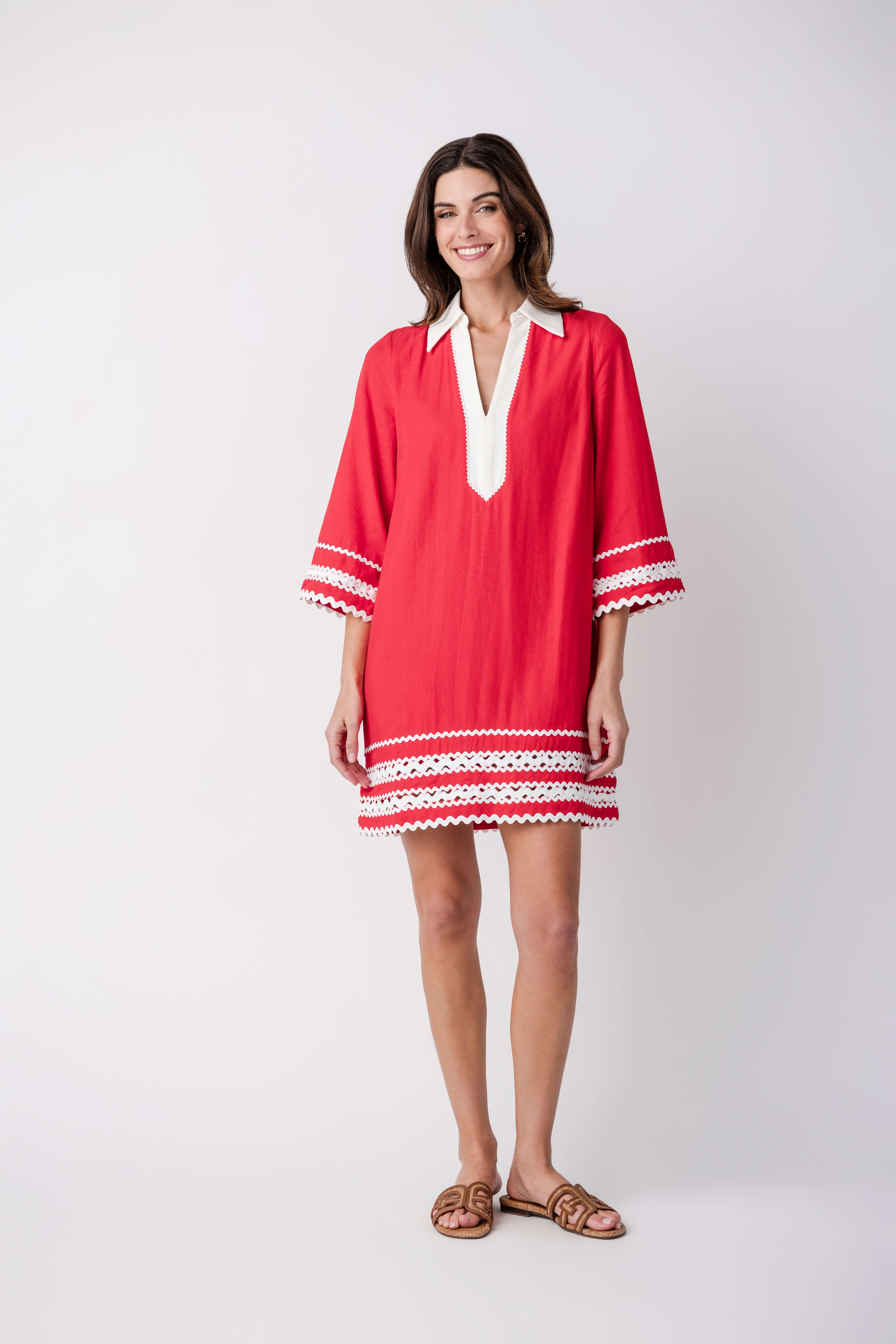 English Factory Color Block Shirt Mini Dress