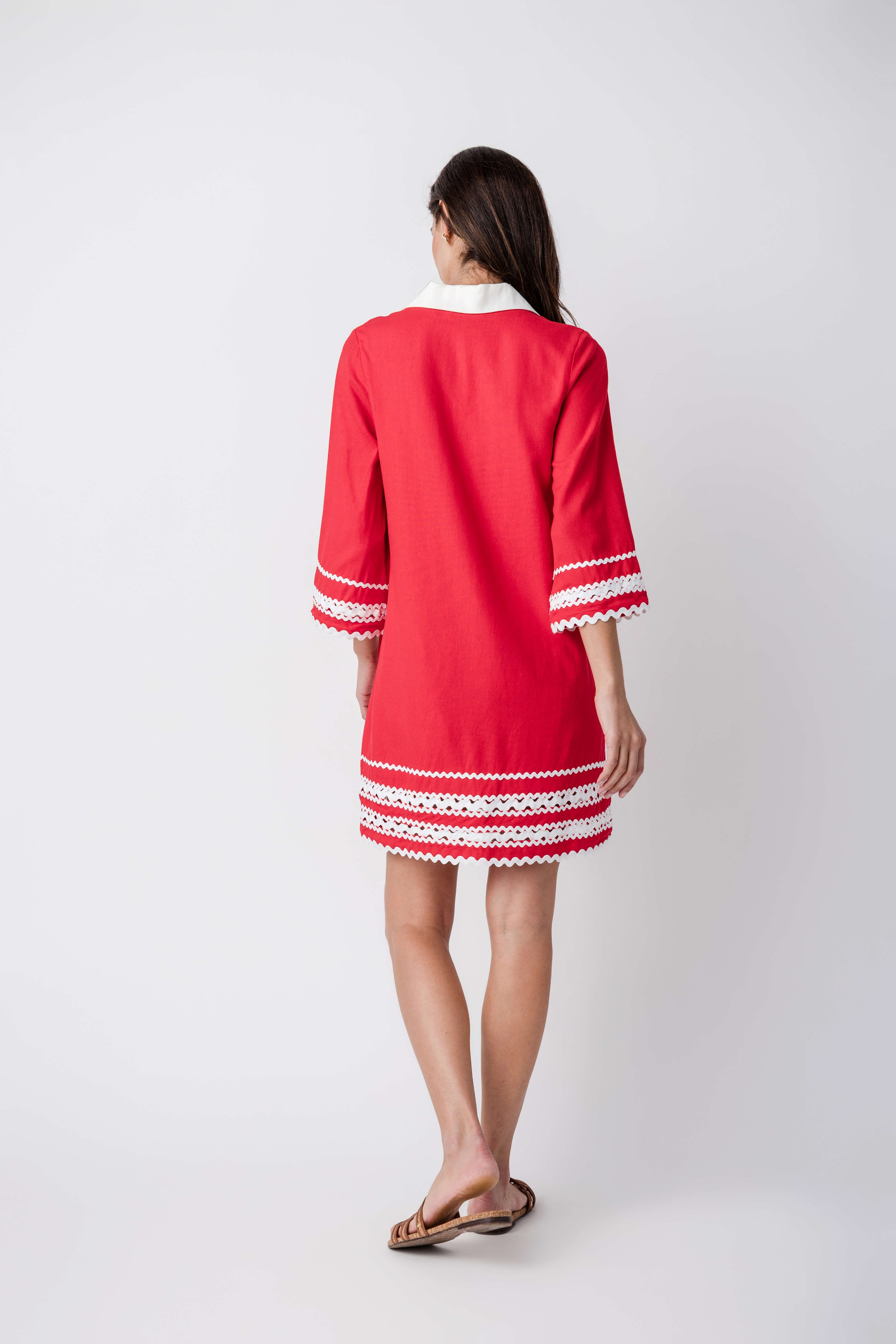 English Factory Color Block Shirt Mini Dress
