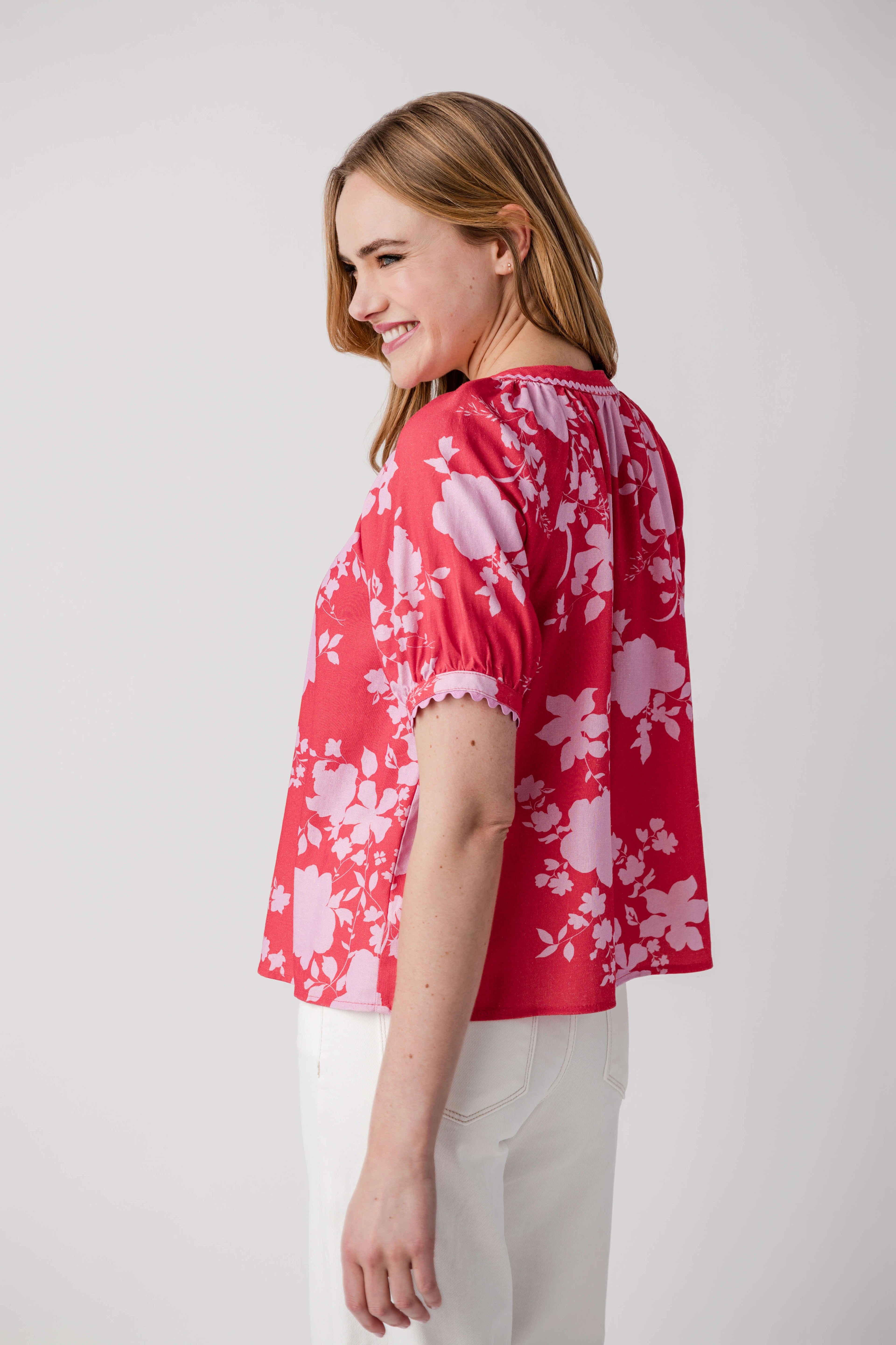 Fate Ric Rac Button Down Top