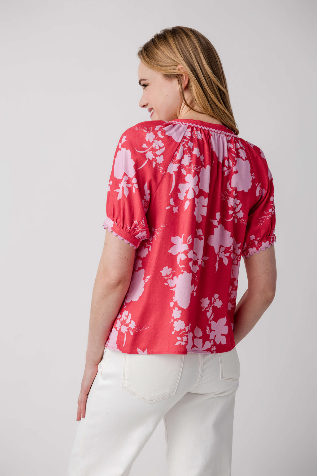 Fate Ric Rac Button Down Top
