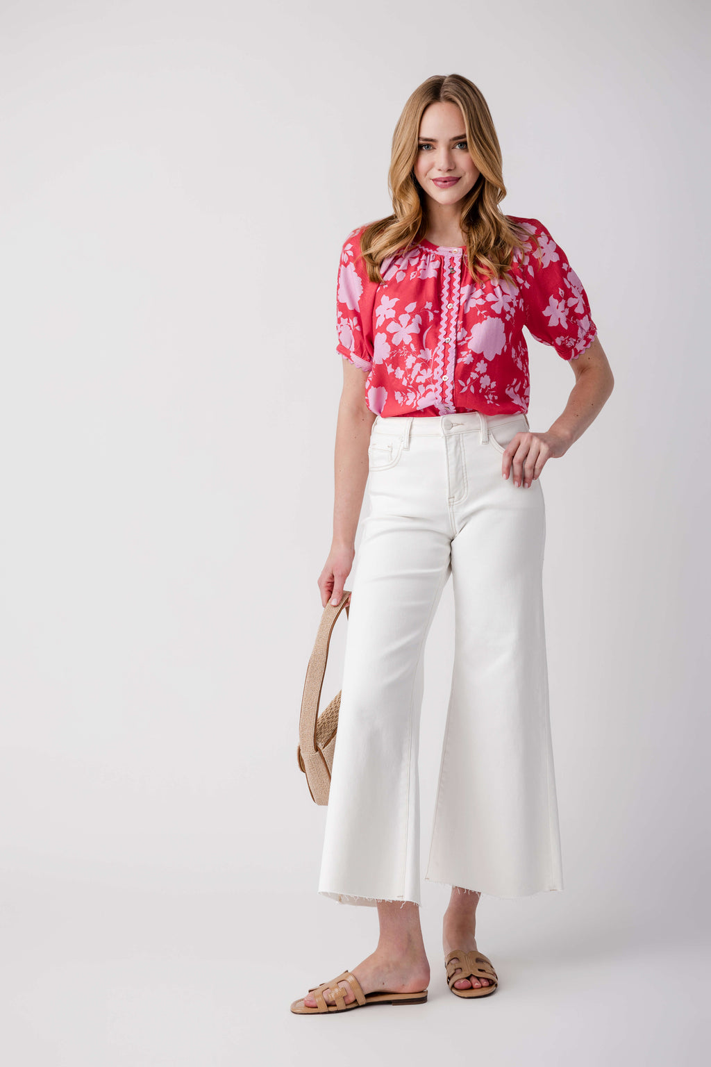 Fate Ric Rac Button Down Top