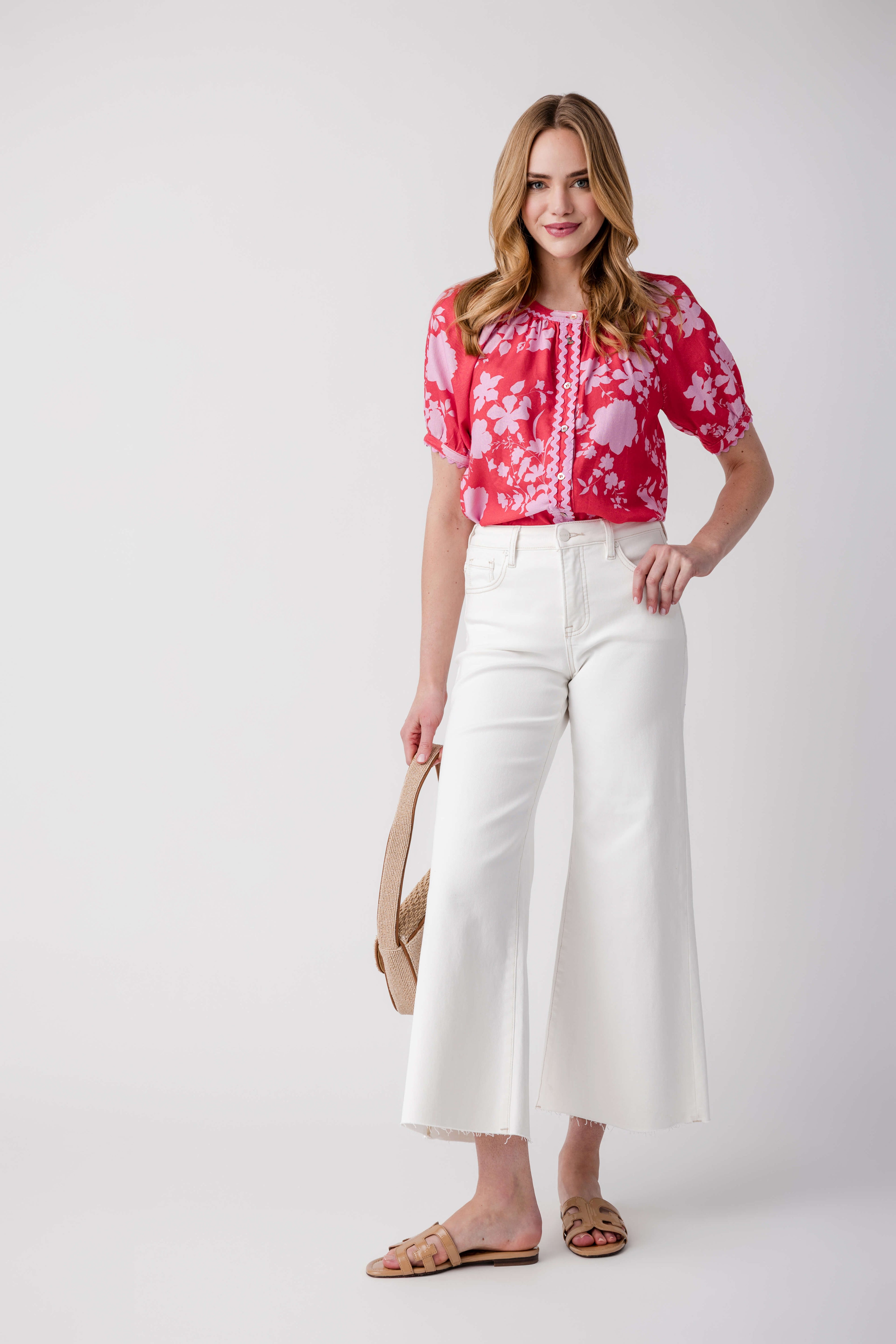 Fate Ric Rac Button Down Top