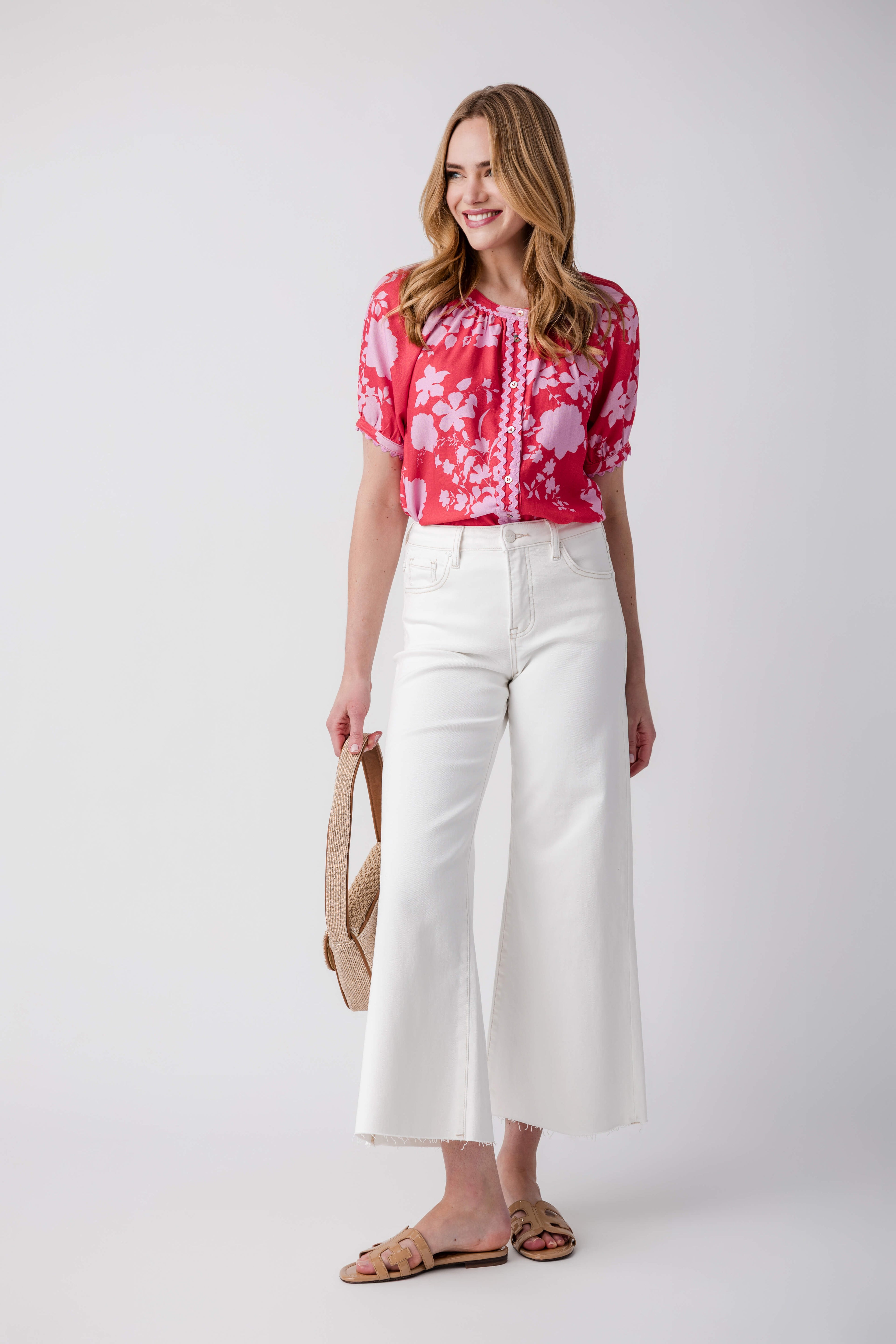 Fate Ric Rac Button Down Top