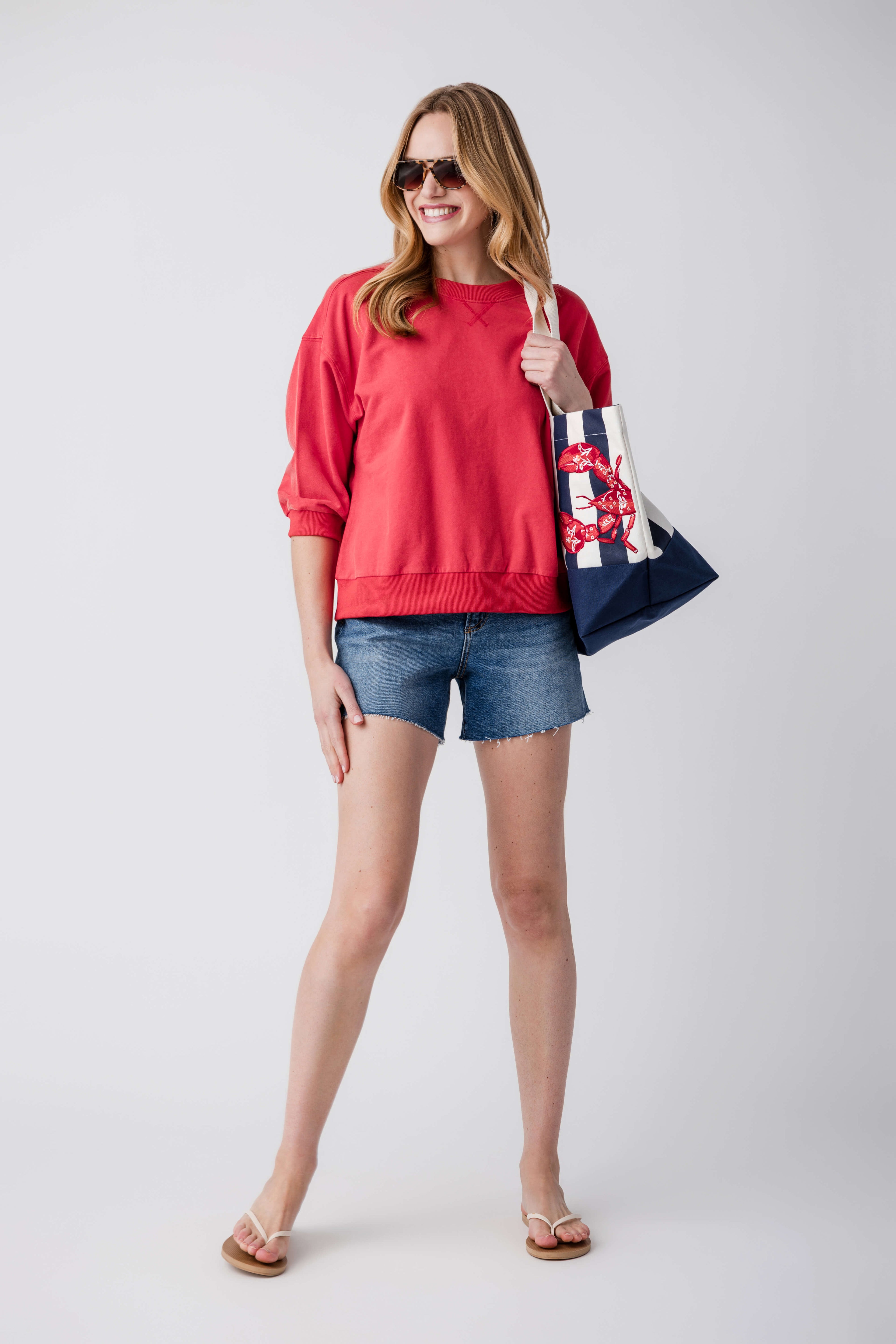 Jodifl Solid 3/4 Dolan Sleeve Sweatshirt Top
