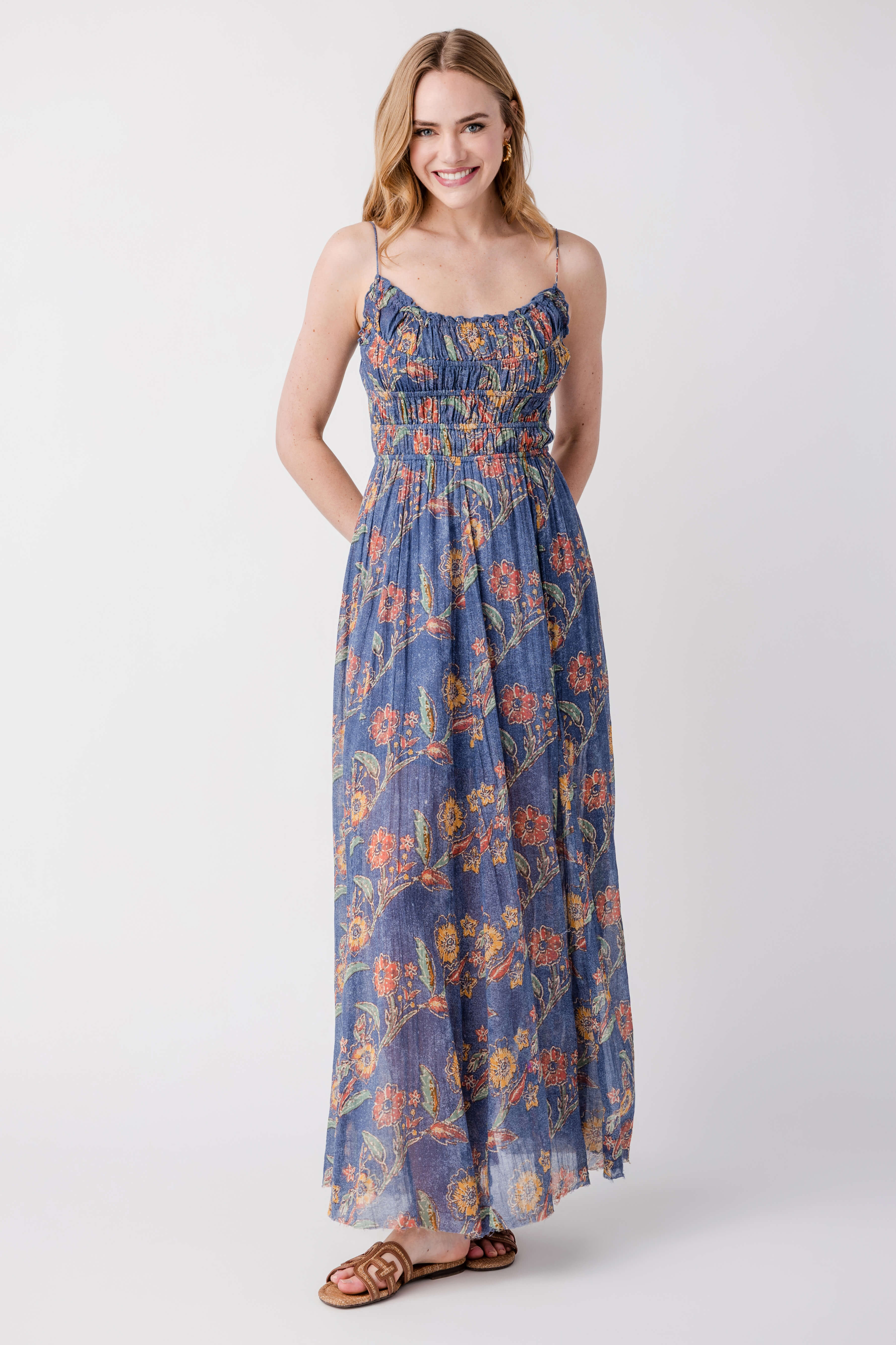 Free People One Ciella Printed Maxi Dress S / New England Combo Free People One Ciella Printed Maxi Dress S / New England Combo