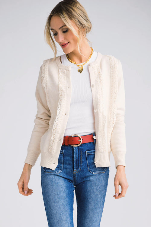 Sweet Lover Lace Trimmed Cardigan